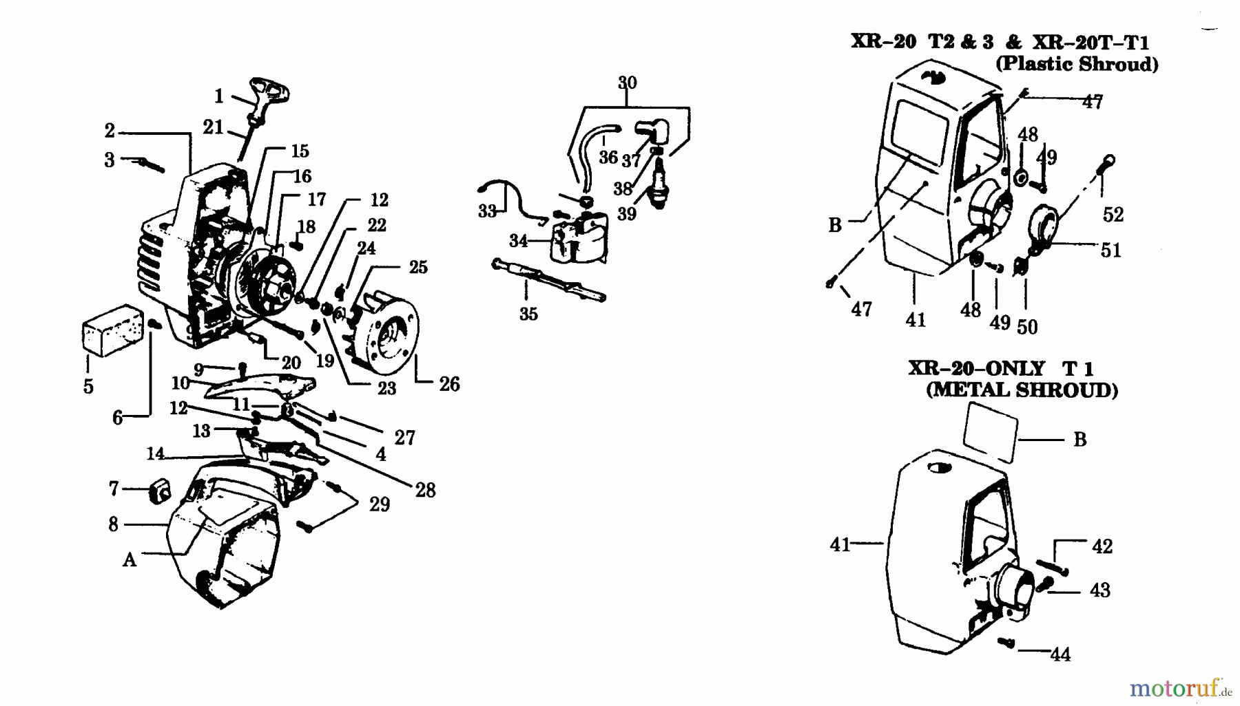Poulan / Weed Eater Motorsensen, Trimmer XR-20T - Weed Eater String Trimmer STARTER & SHROUD