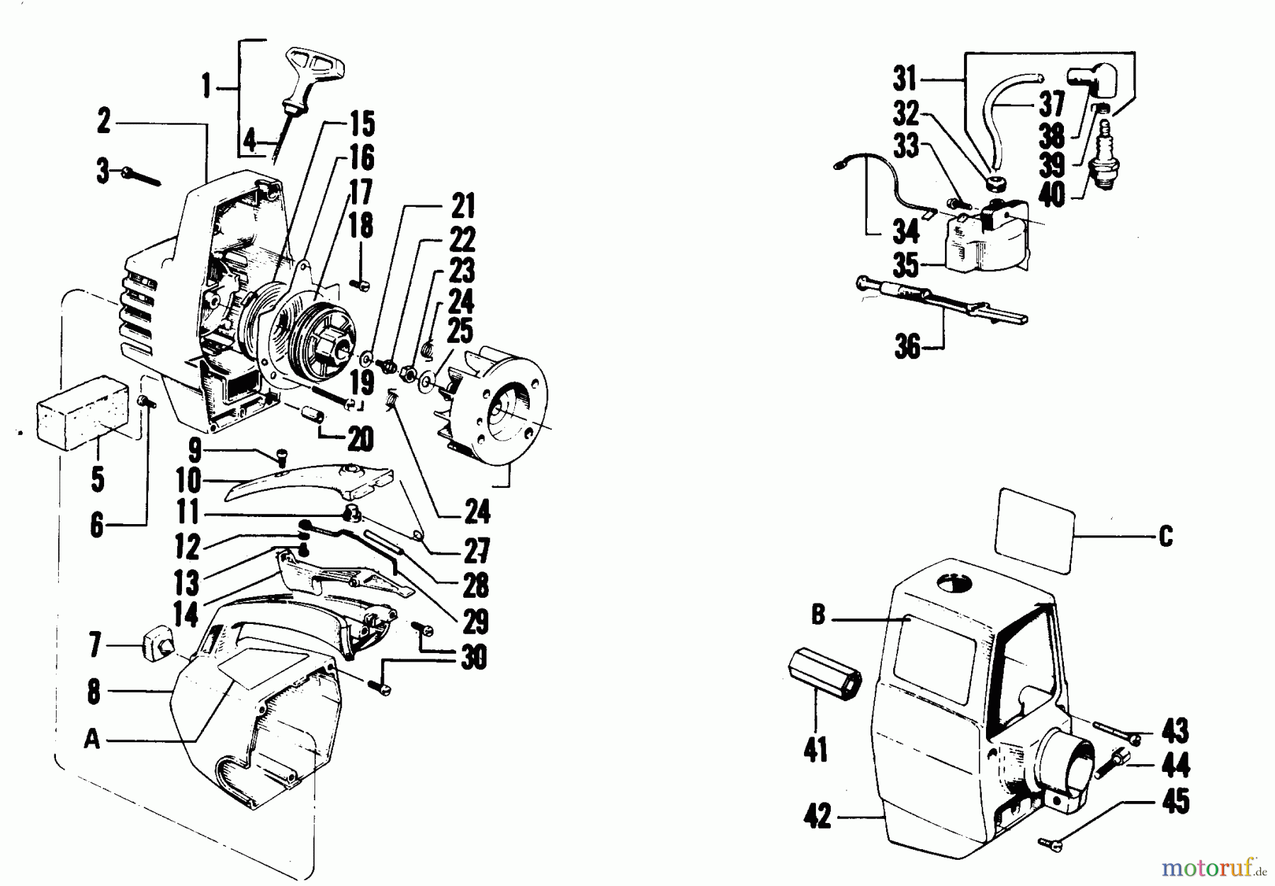 Poulan / Weed Eater Motorsensen, Trimmer XR-30 - Weed Eater String Trimmer STARTER & SHROUD
