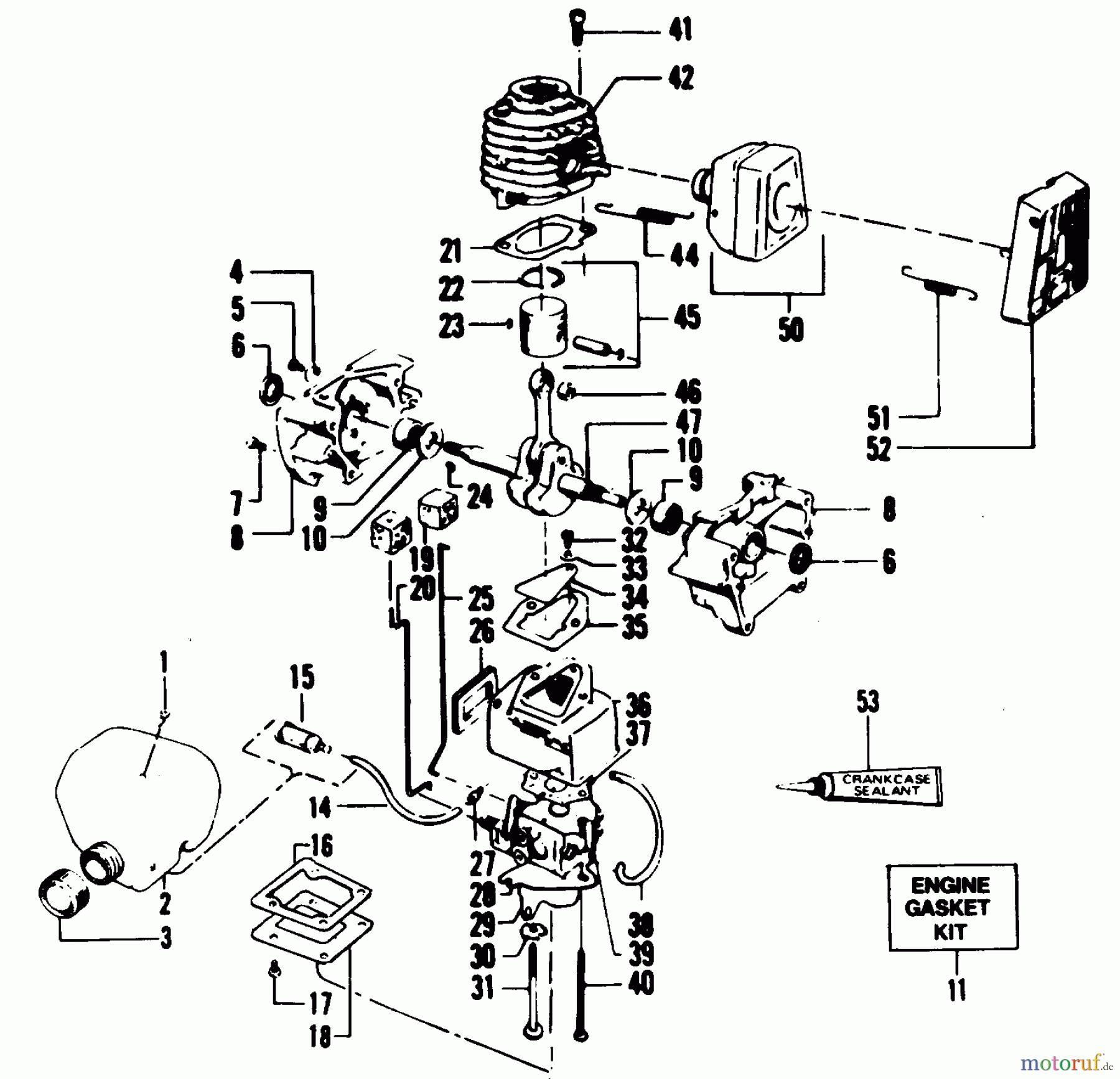Poulan / Weed Eater Motorsensen, Trimmer XR-50 - Weed Eater String Trimmer POWER UNIT
