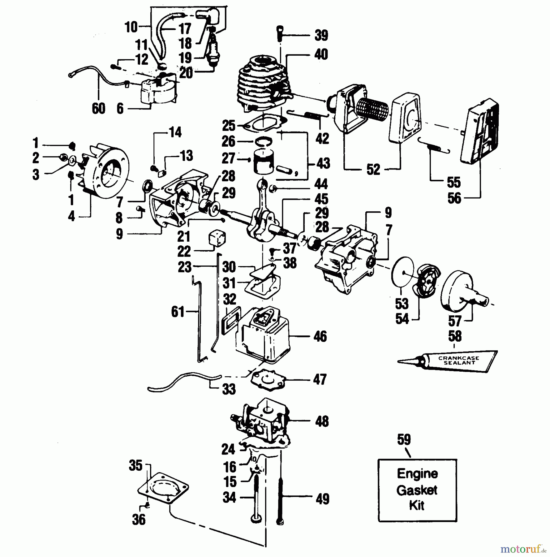 Poulan / Weed Eater Motorsensen, Trimmer XR-80A - Weed Eater String Trimmer POWER UNIT
