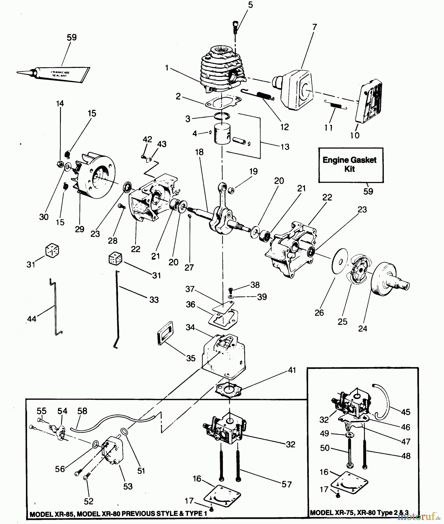 Poulan / Weed Eater Motorsensen, Trimmer XR-80 - Weed Eater String Trimmer POWER UNIT