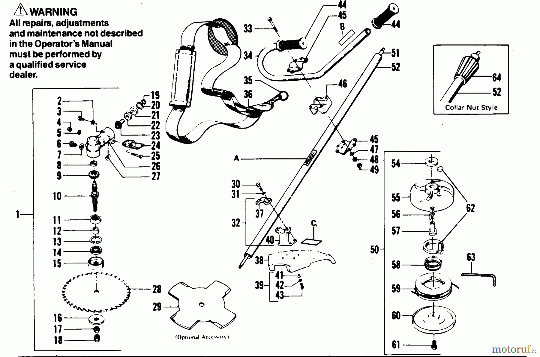 Poulan / Weed Eater Motorsensen, Trimmer XR-90 - Weed Eater String Trimmer CUTTING HEAD(S) & DRIVE SHAFT