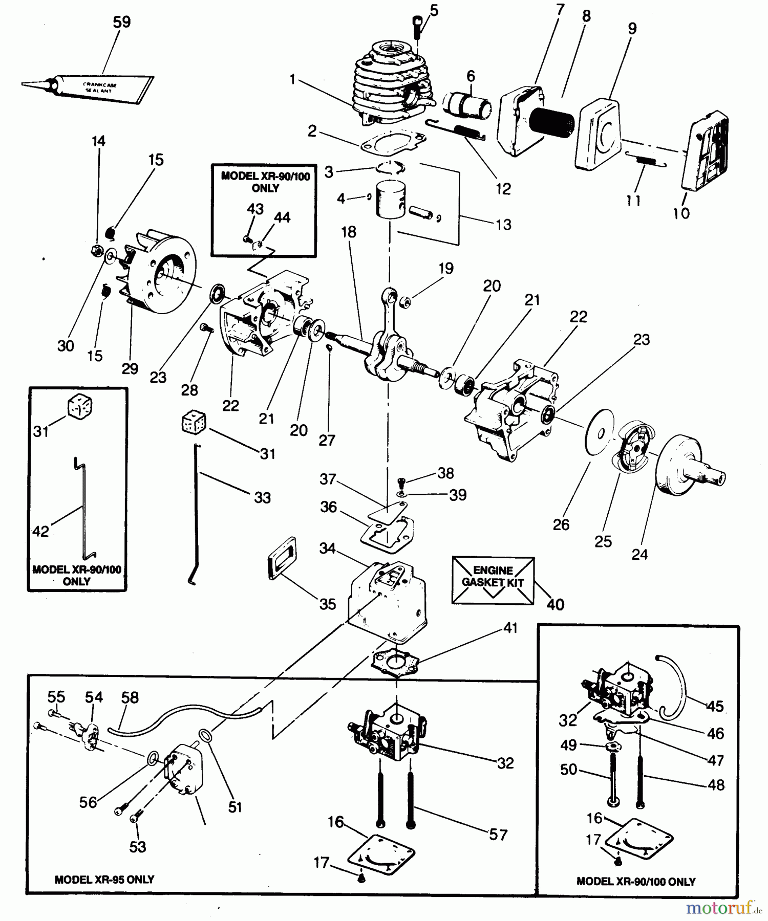 Poulan / Weed Eater Motorsensen, Trimmer XR-100 - Weed Eater String Trimmer POWER UNIT