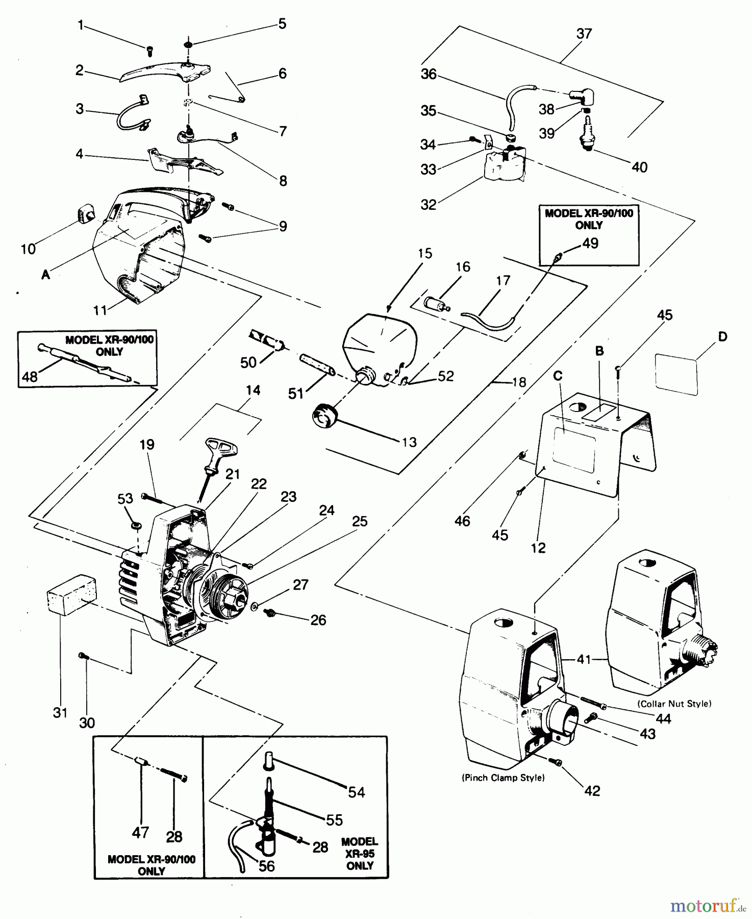Poulan / Weed Eater Motorsensen, Trimmer XR-95 - Weed Eater String Trimmer STARTER & SHROUD