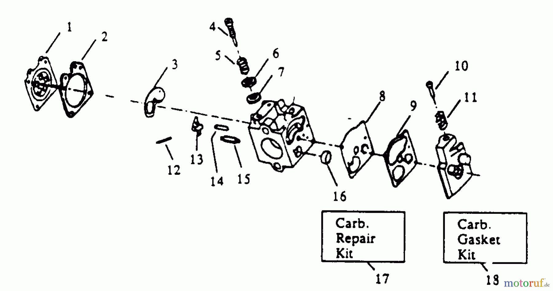 Poulan / Weed Eater Motorsensen, Trimmer XT-20 - Weed Eater String Trimmer CARBURETOR BREAKDOWN