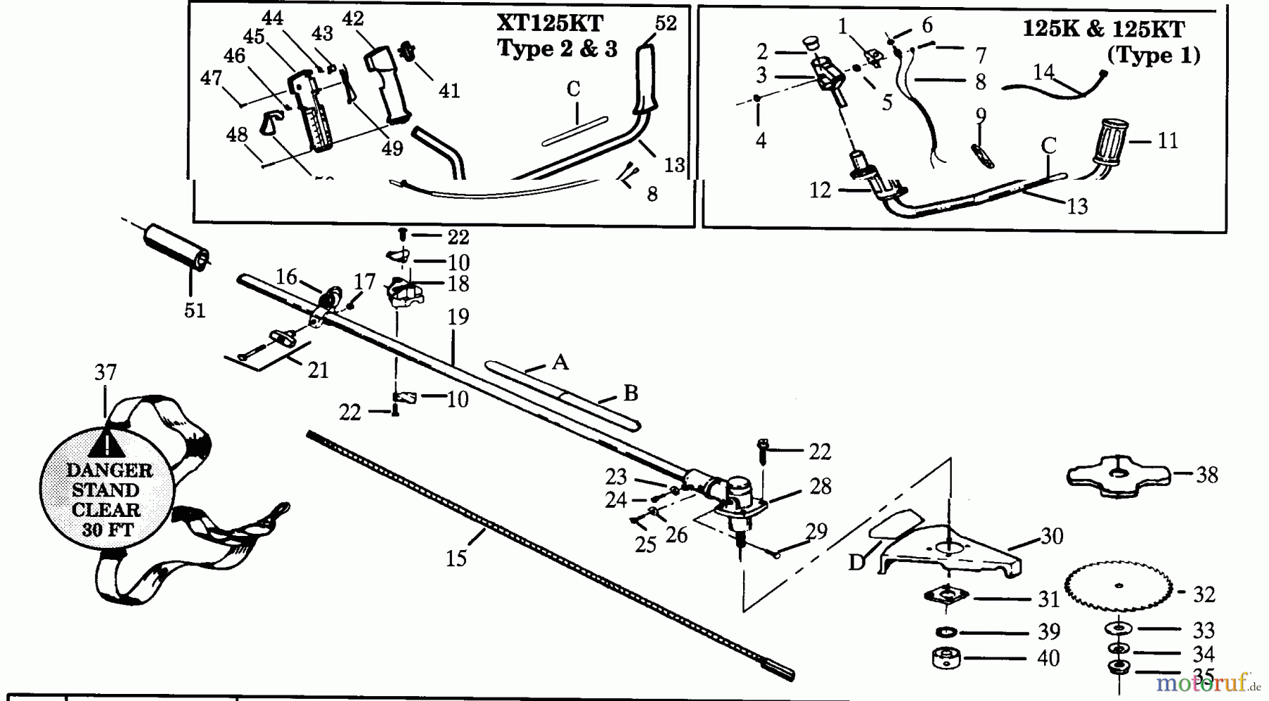 Poulan / Weed Eater Motorsensen, Trimmer XT125KT - Weed Eater String Trimmer CUTTING HEAD & SHROUD ASSEMBLIES