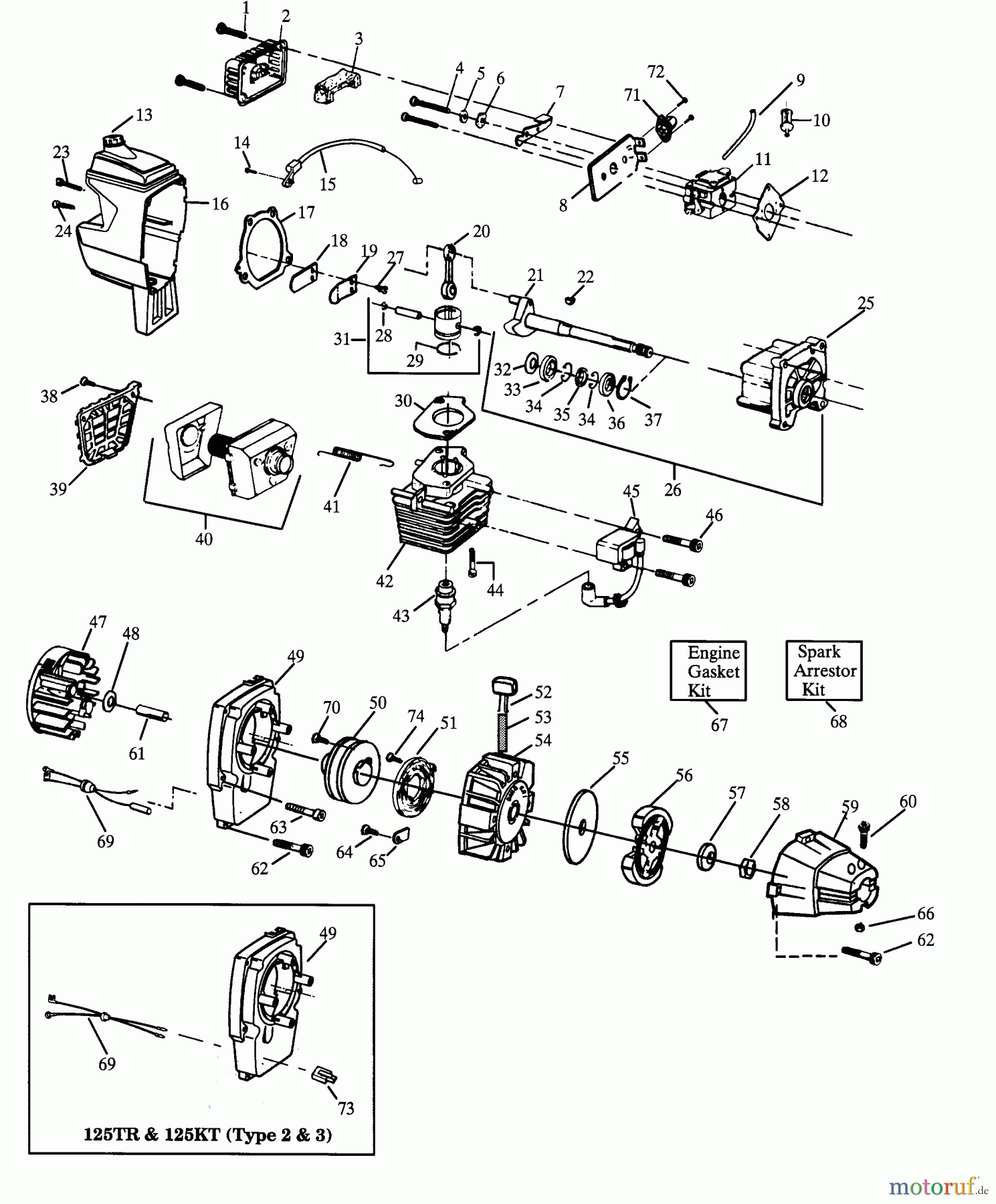 Poulan / Weed Eater Motorsensen, Trimmer XT125T - Weed Eater String Trimmer ENGINE & SHROUD