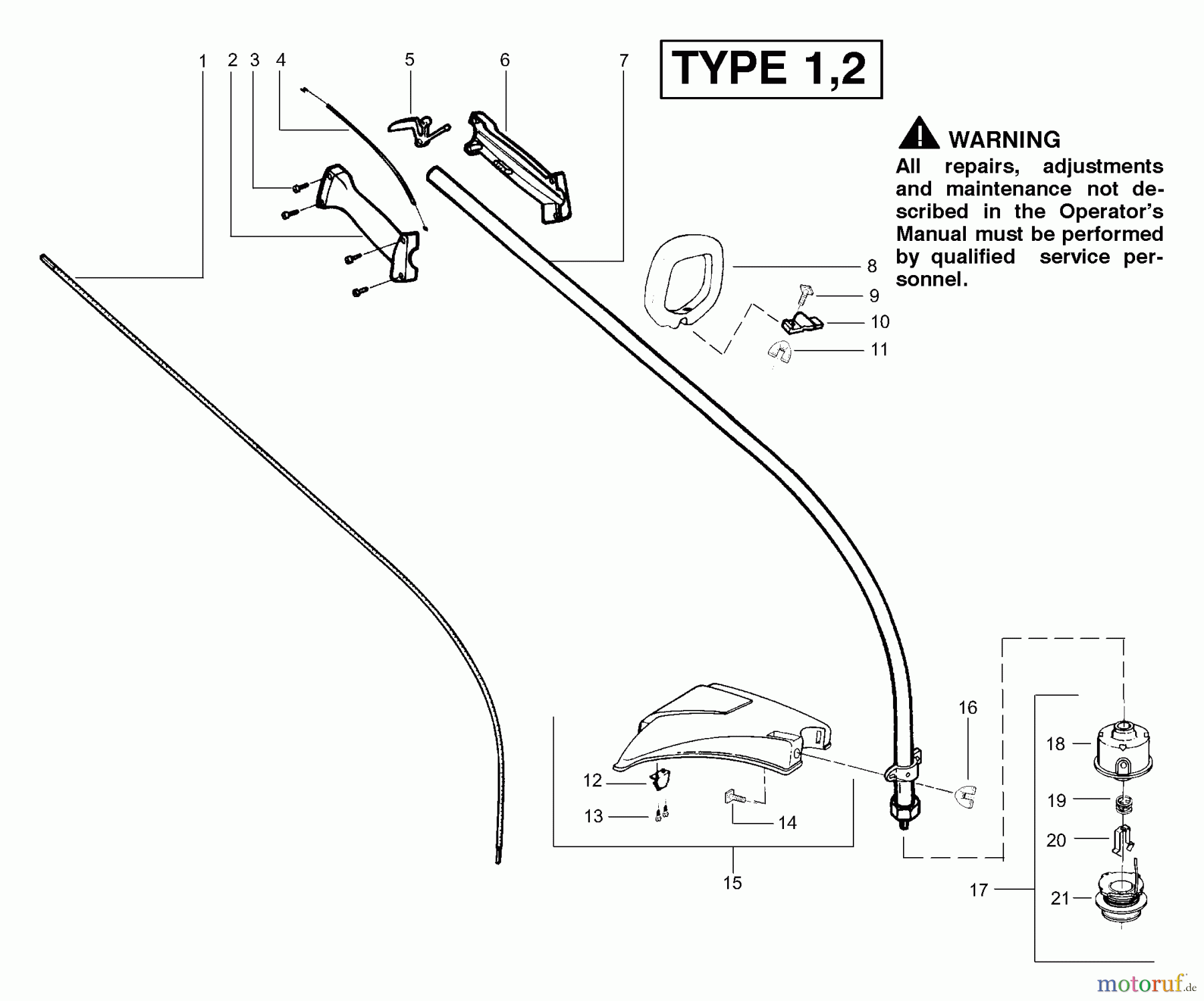 Poulan / Weed Eater Motorsensen, Trimmer XT250LE (Type 2) - Weed Eater String Trimmer Handle & Shaft Assembly