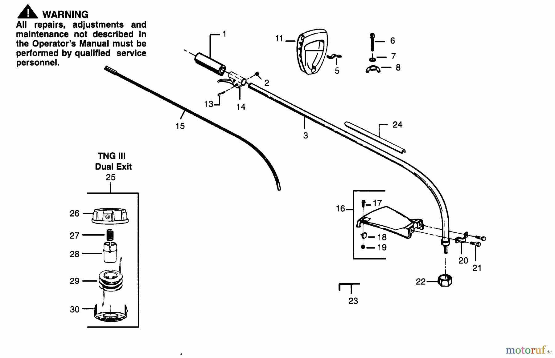 Poulan / Weed Eater Motorsensen, Trimmer XT30D - Weed Eater String Trimmer POWER UNIT (CONTINUED)