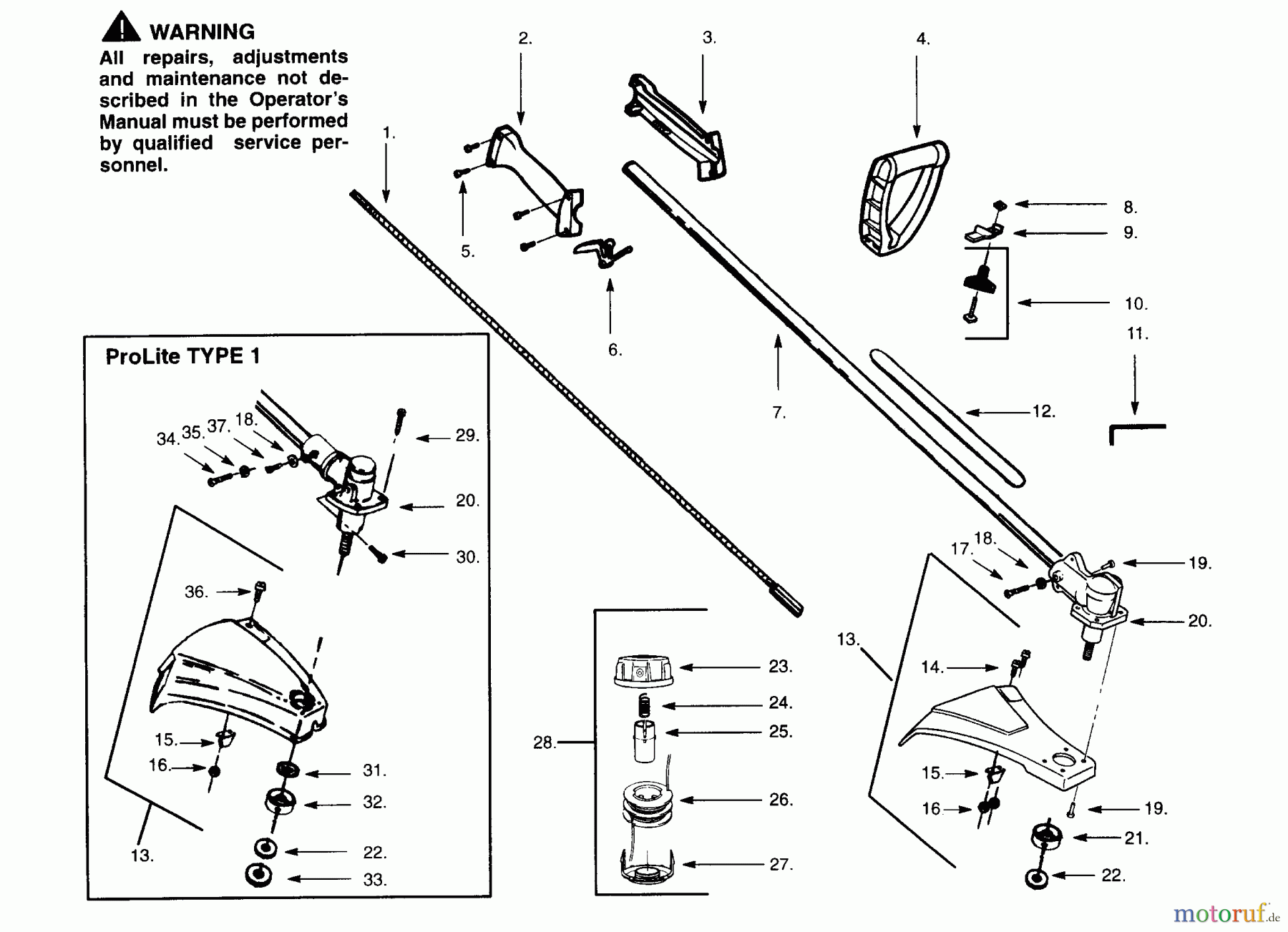 Poulan / Weed Eater Motorsensen, Trimmer XT45 - Weed Eater String Trimmer DRIVE SHAFT & CUTTING HEAD