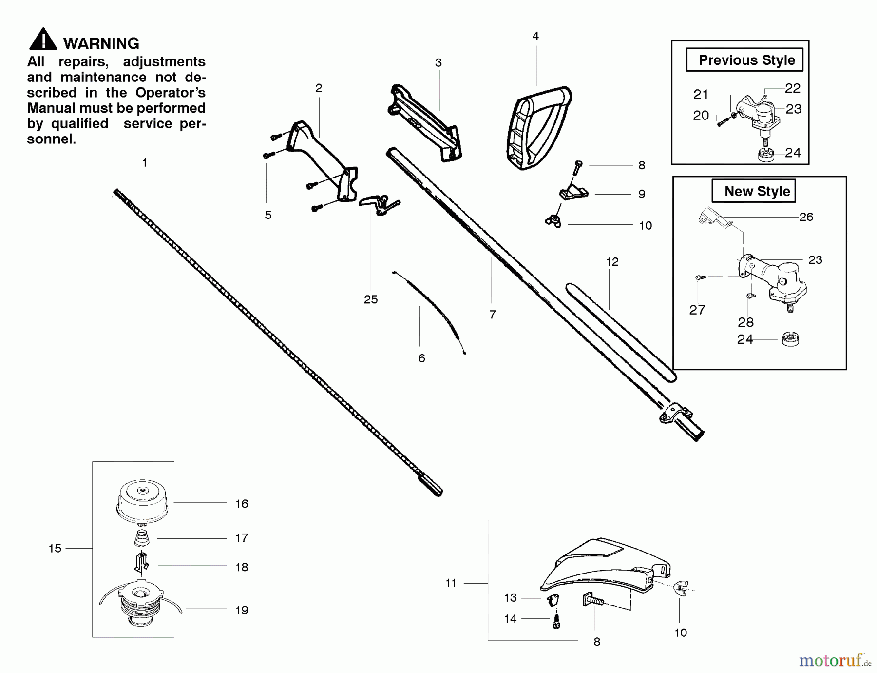 Poulan / Weed Eater Motorsensen, Trimmer XT600 (Type 5) - Weed Eater String Trimmer Handle & Shaft Assembly