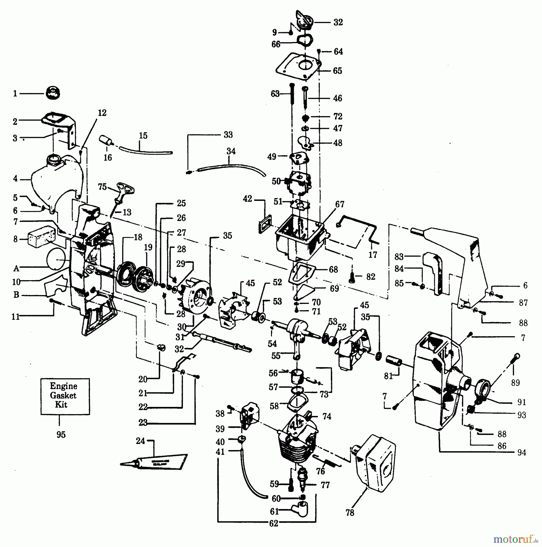  Poulan / Weed Eater Motorsensen, Trimmer YP115 - Weed Eater String Trimmer POWER UNIT