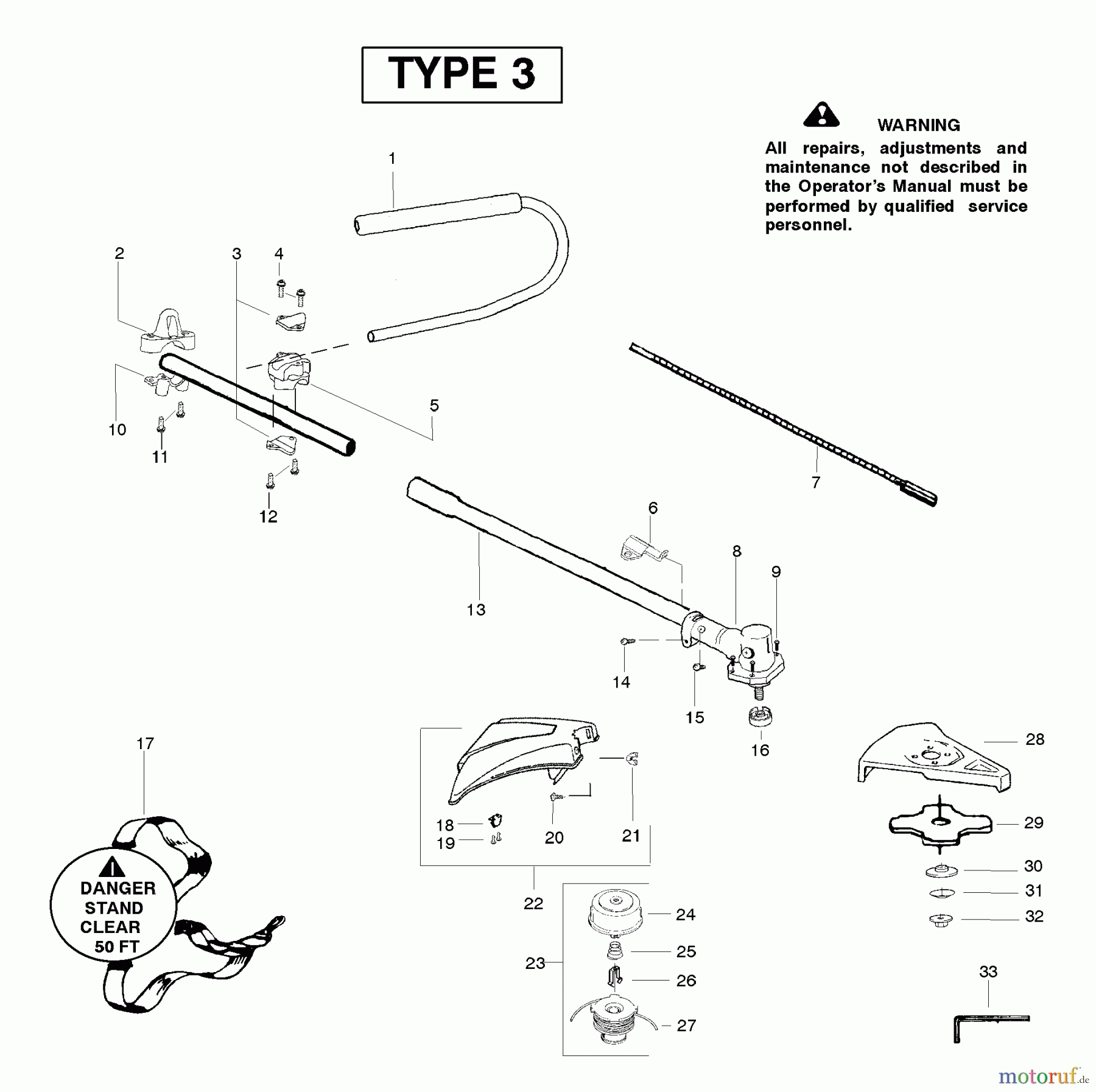 Poulan / Weed Eater Zubehör PPB4000C (Type 3) - Poulan Pro Brushcutter Attachment Gas Brushcutter Attachment Type 3