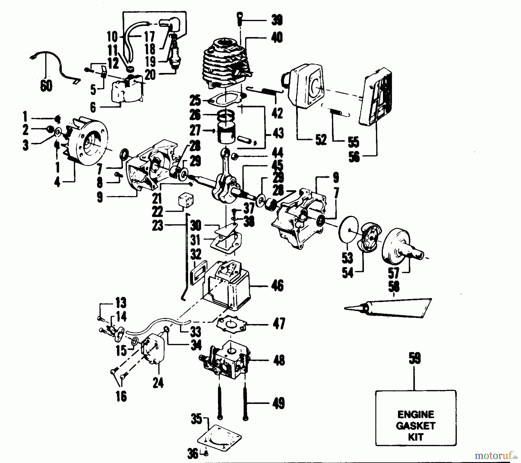 Poulan / Weed Eater Motorsensen, Trimmer YP130A - Weed Eater String Trimmer POWER UNIT