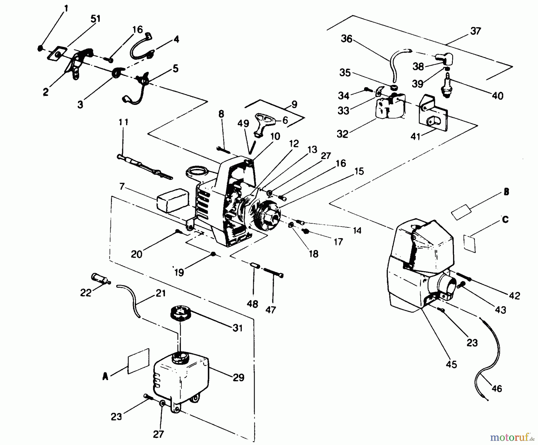 Poulan / Weed Eater Motorsensen, Trimmer YP140 - Weed Eater String Trimmer STARTER & SHROUD