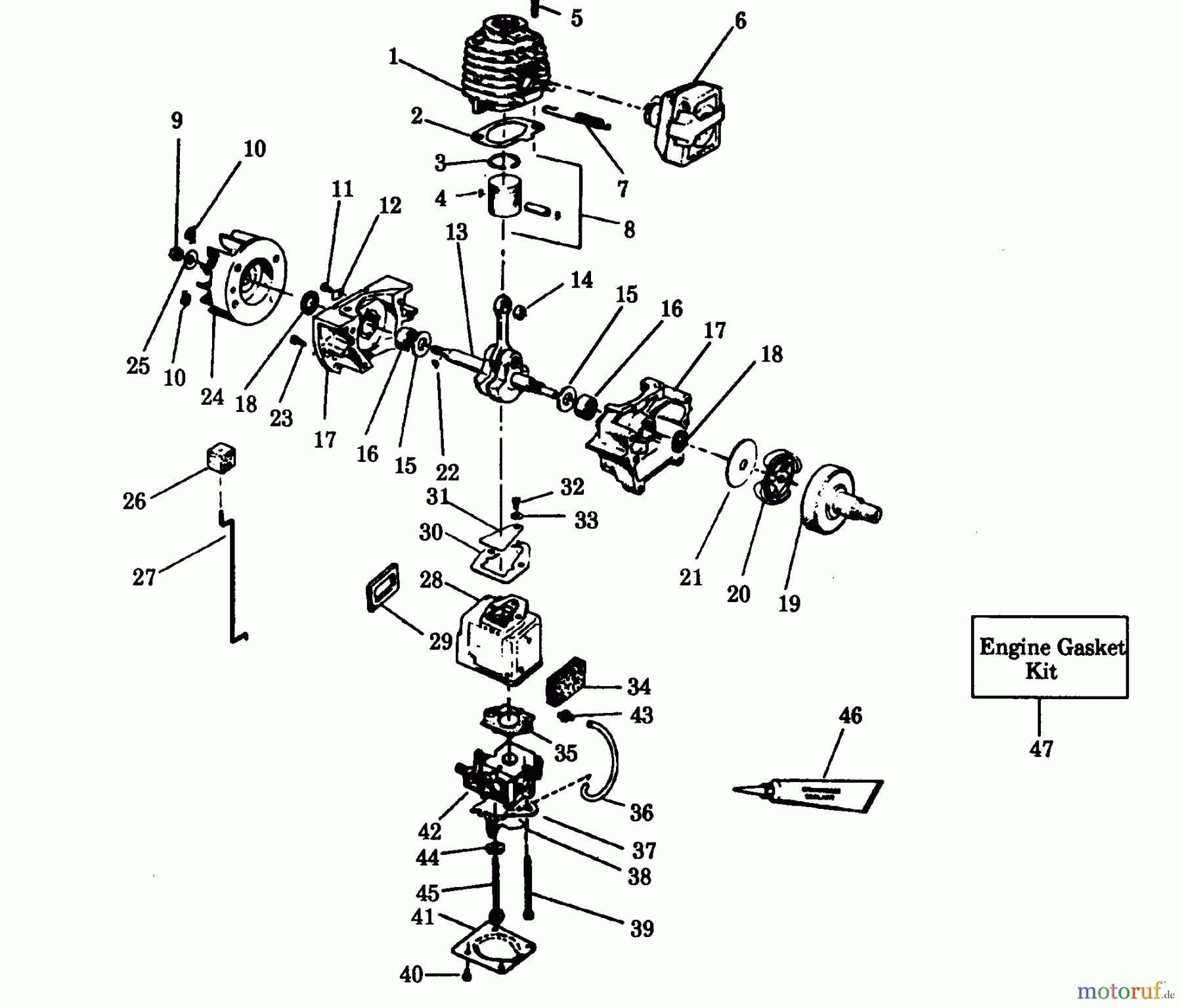 Poulan / Weed Eater Motorsensen, Trimmer YP145 - Weed Eater String Trimmer POWER UNIT