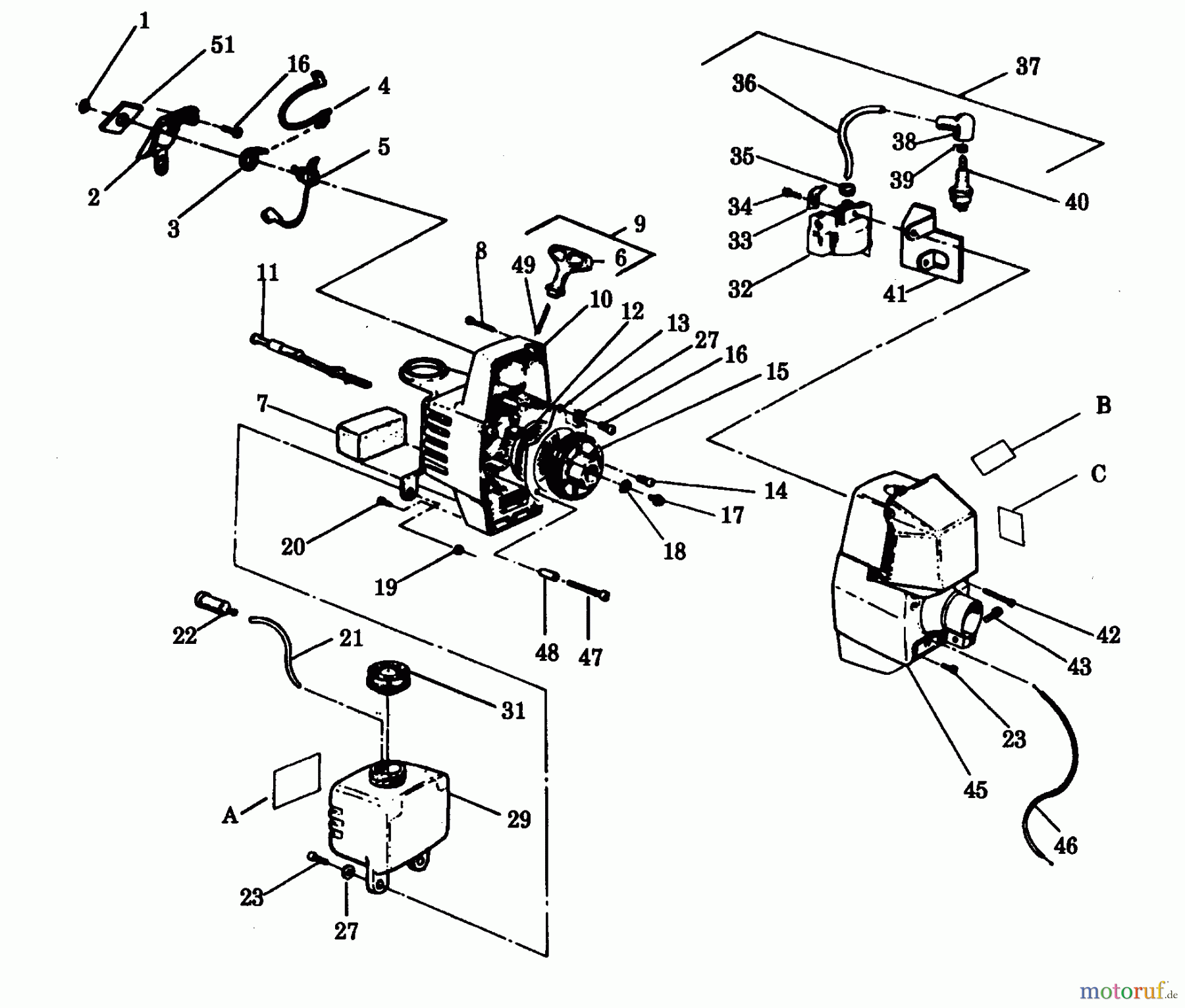 Poulan / Weed Eater Motorsensen, Trimmer YP145 - Weed Eater String Trimmer STARTER & SHROUD
