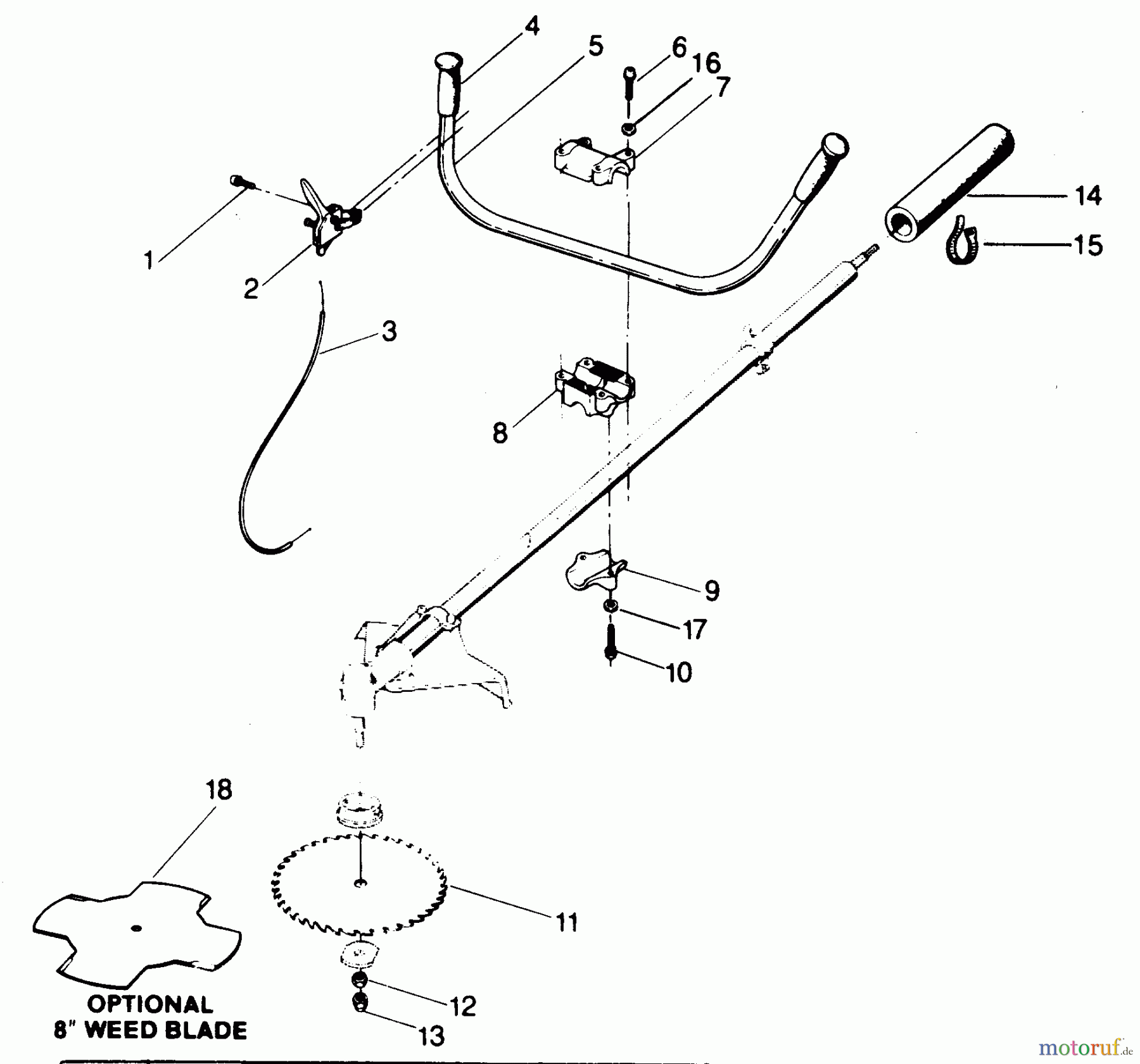  Poulan / Weed Eater Motorsensen, Trimmer YP160 - Weed Eater String Trimmer BRUSH BLADE ADAPTOR KIT