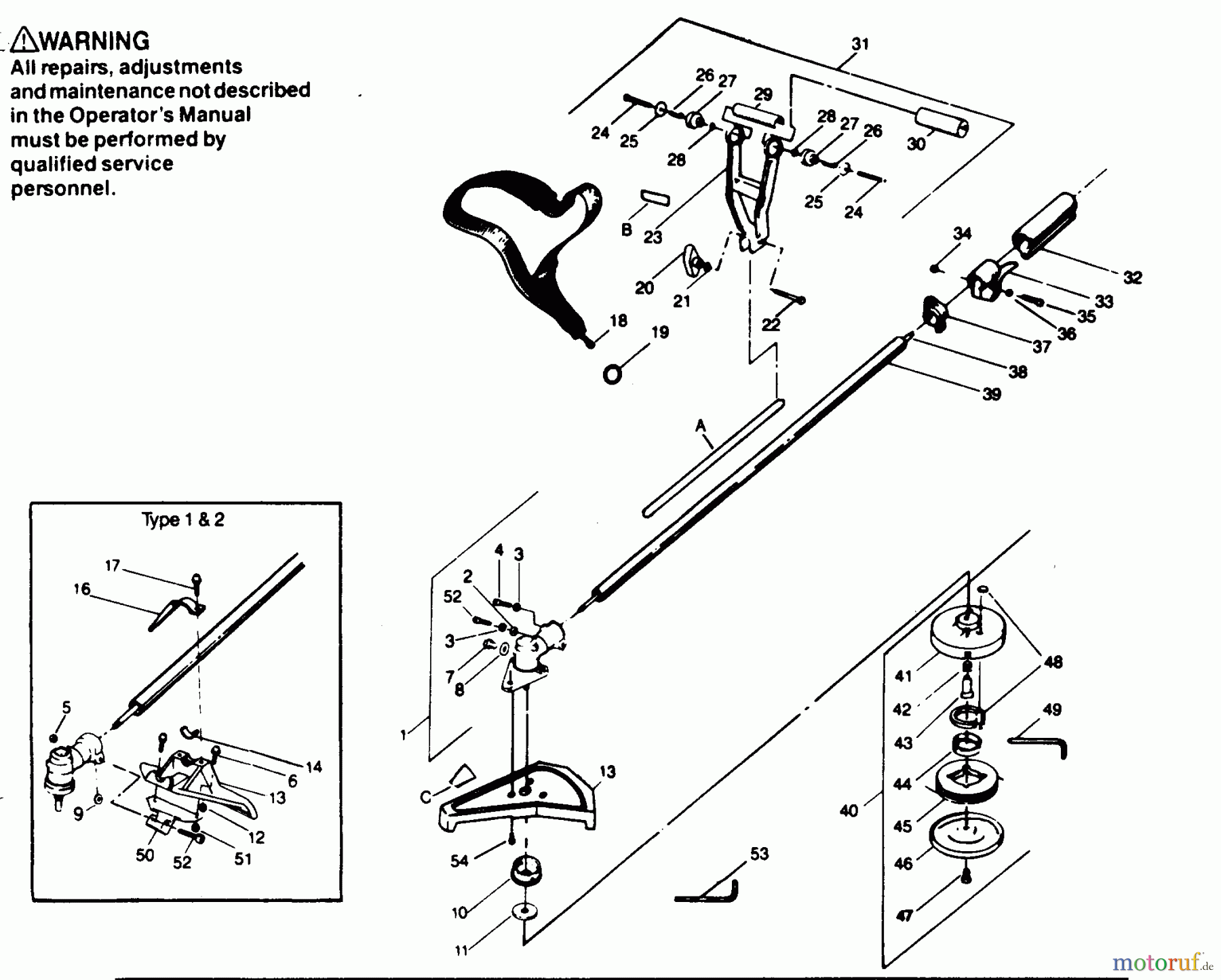 Poulan / Weed Eater Motorsensen, Trimmer YP160 - Weed Eater String Trimmer CUTTING HEAD