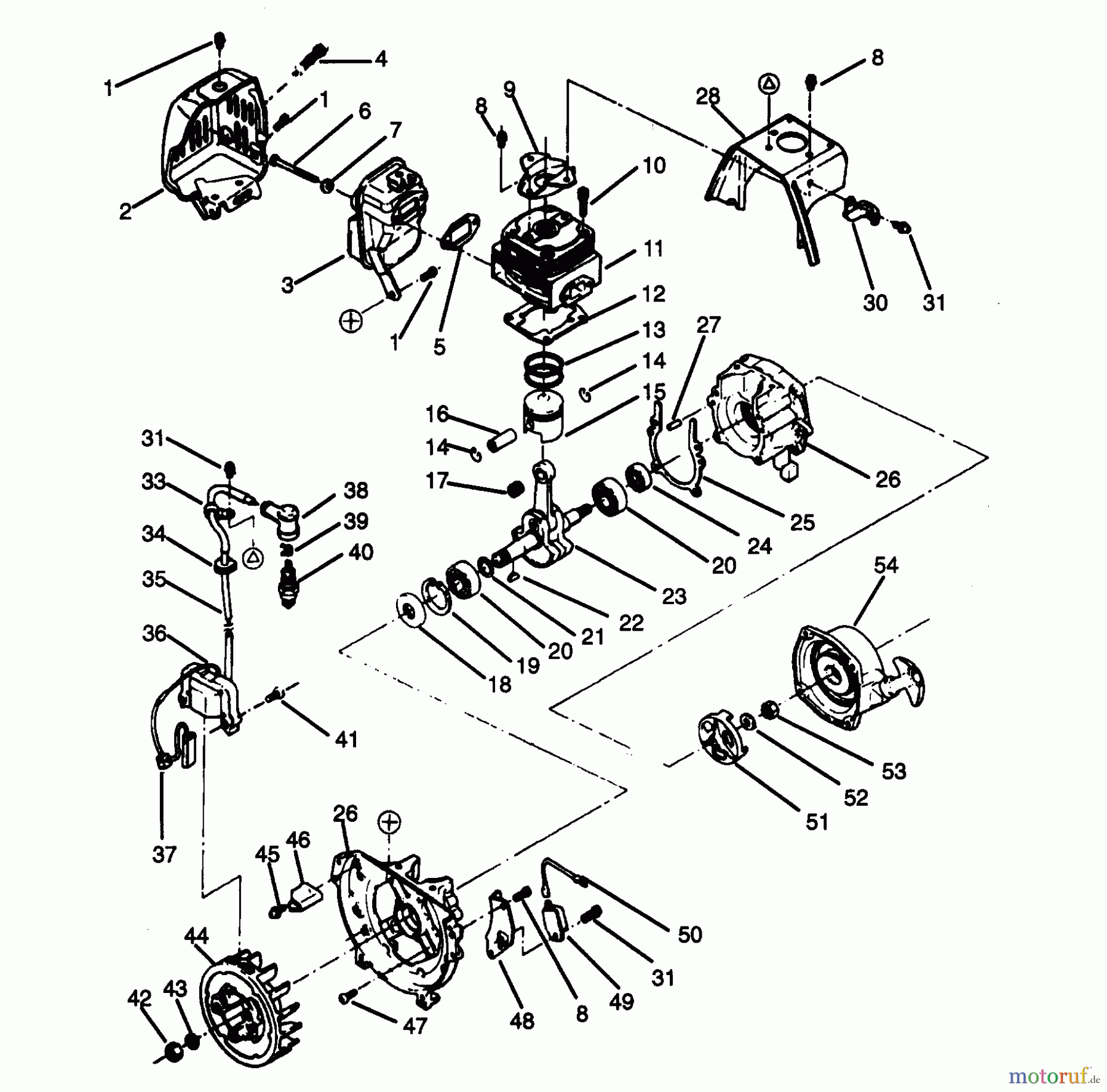 Poulan / Weed Eater Motorsensen, Trimmer XR-200 - Weed Eater String Trimmer INTERIOR POWER UNIT