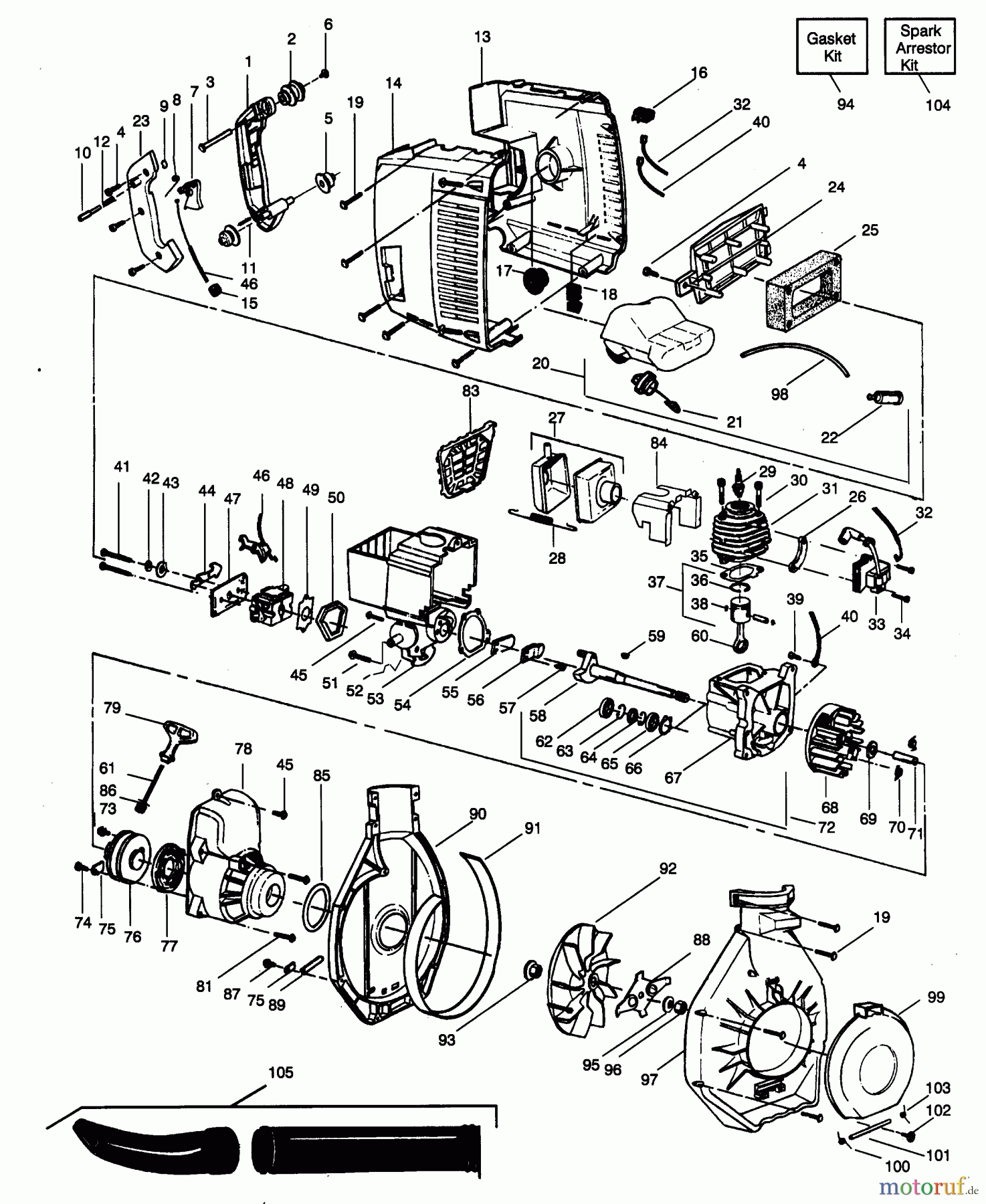 Poulan / Weed Eater Bläser / Sauger / Häcksler / Mulchgeräte SV30 - Weed Eater Blower BLOWER ASSEMBLY
