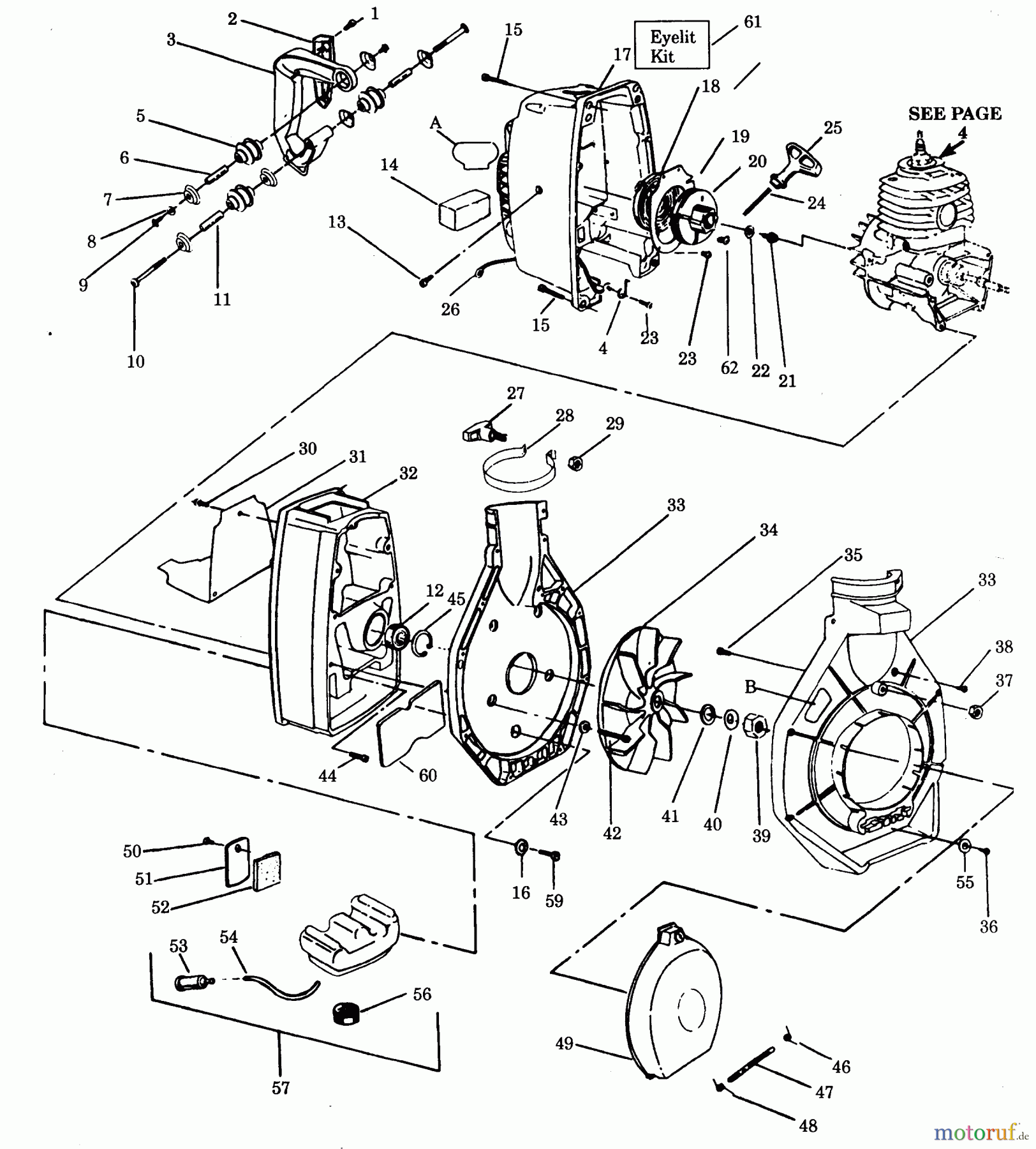Poulan / Weed Eater Kantenschneider 960 - Paramount Electric Edger BLOWER ASSEMBLY