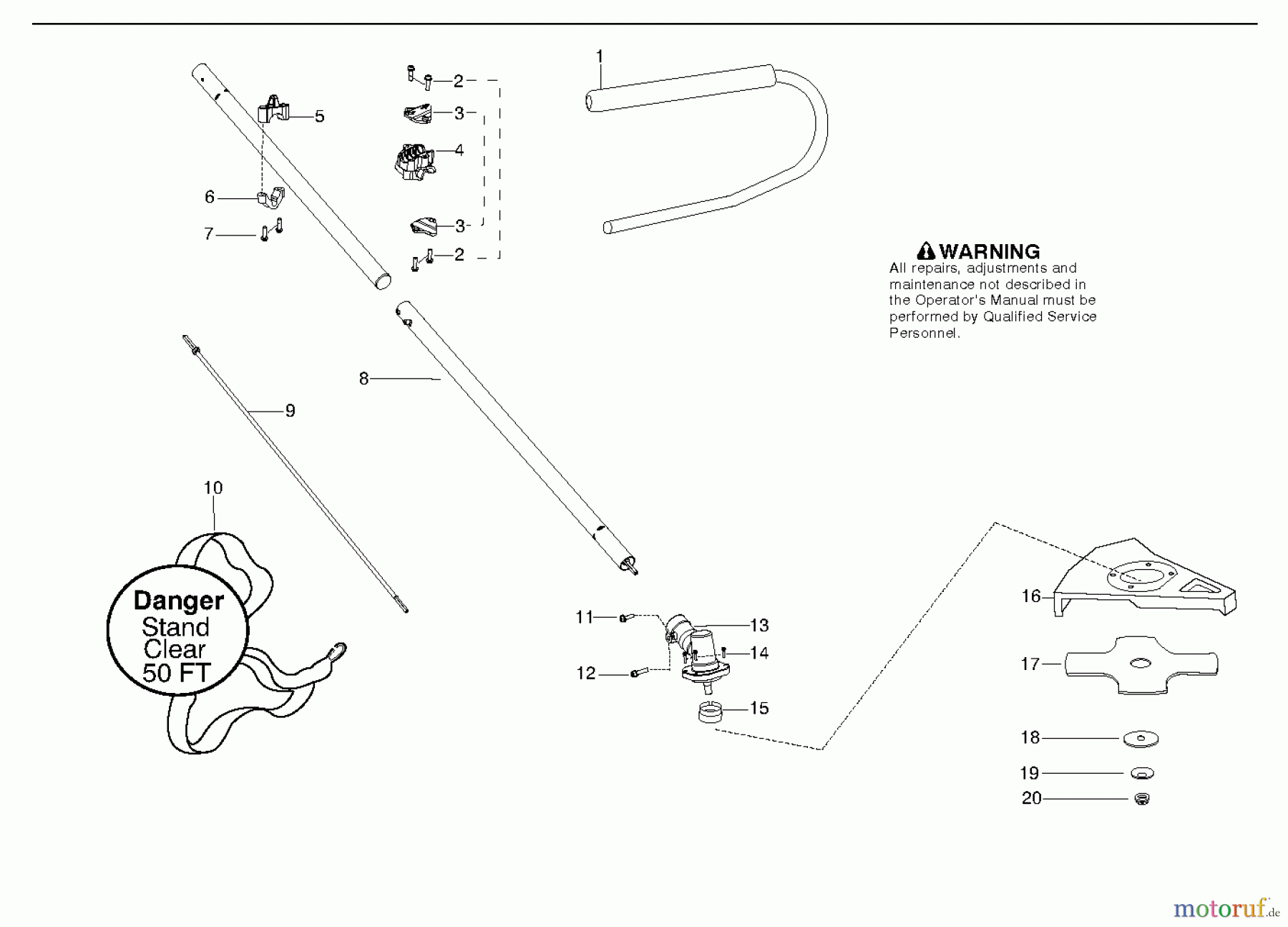  Poulan / Weed Eater Zubehör U4000C (579248601) - Poulan Pro Brush Cutter Attachment (2011-09) ATTACHMENTS