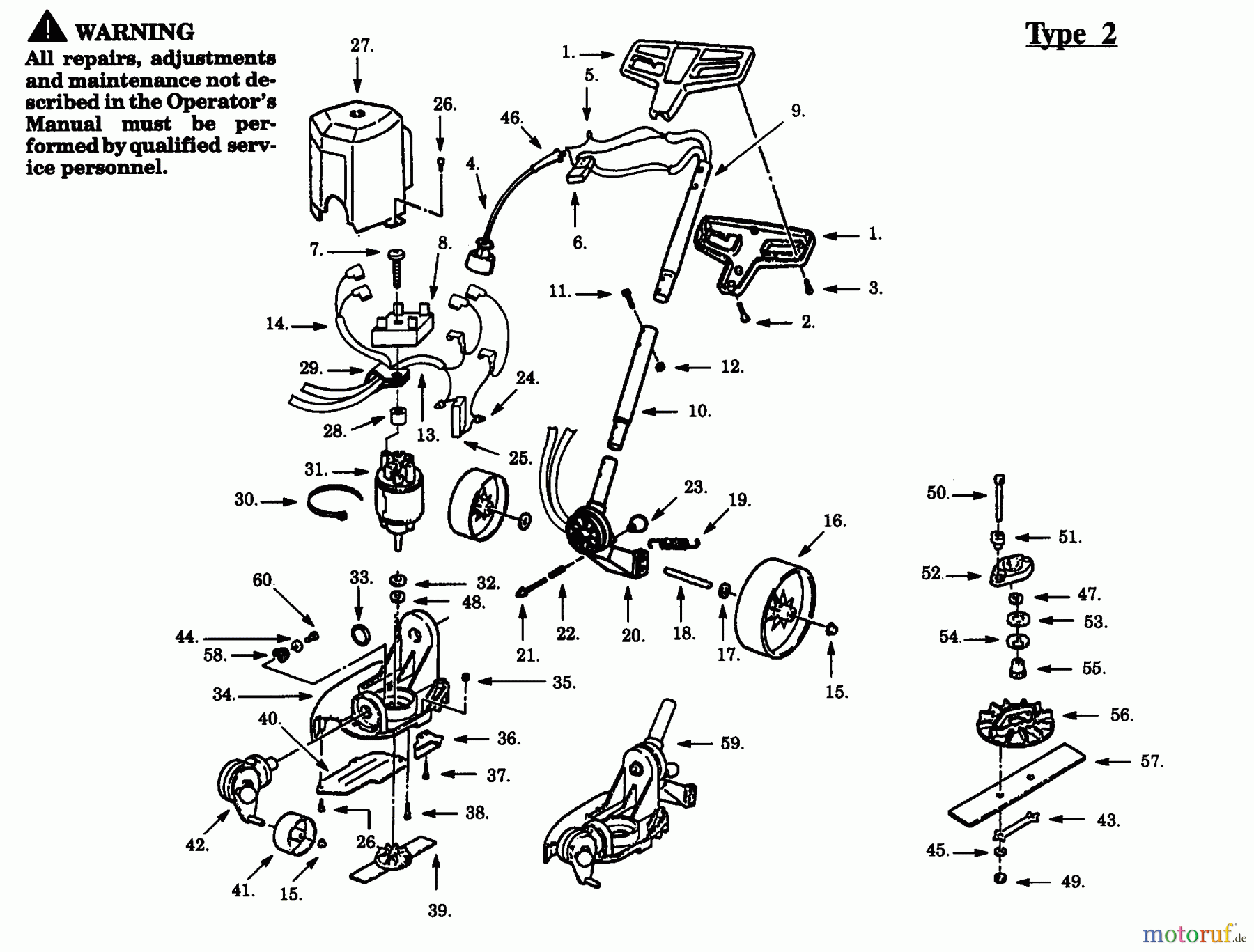 Poulan / Weed Eater Kantenschneider E150BT - Weed Eater Electric Edger TRIMMER ASSEMBLY - TYPE 2