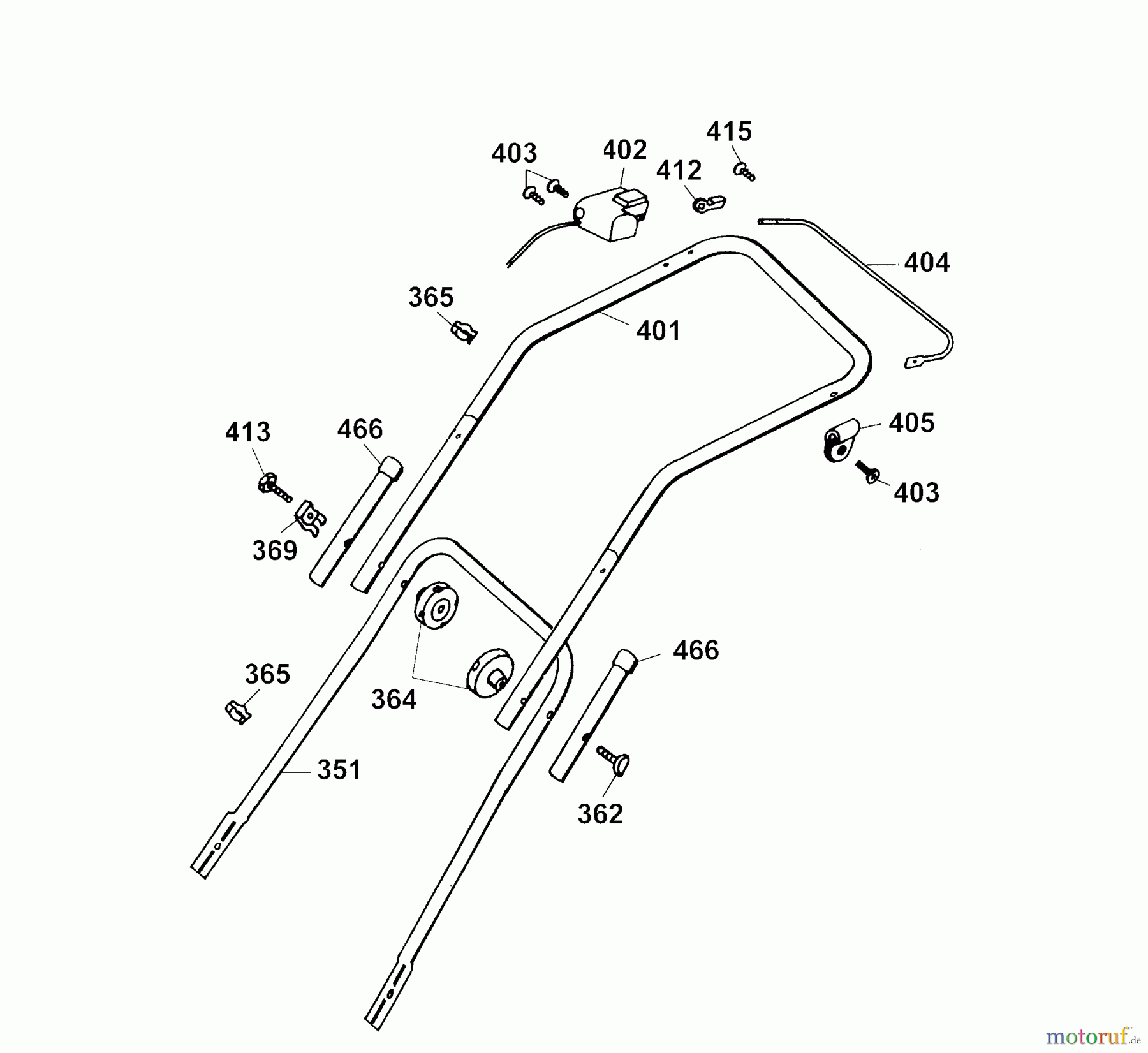  Wolf-Garten Elektromäher Premio 40 EKF 4026003 Serie C  (2003) Holm
