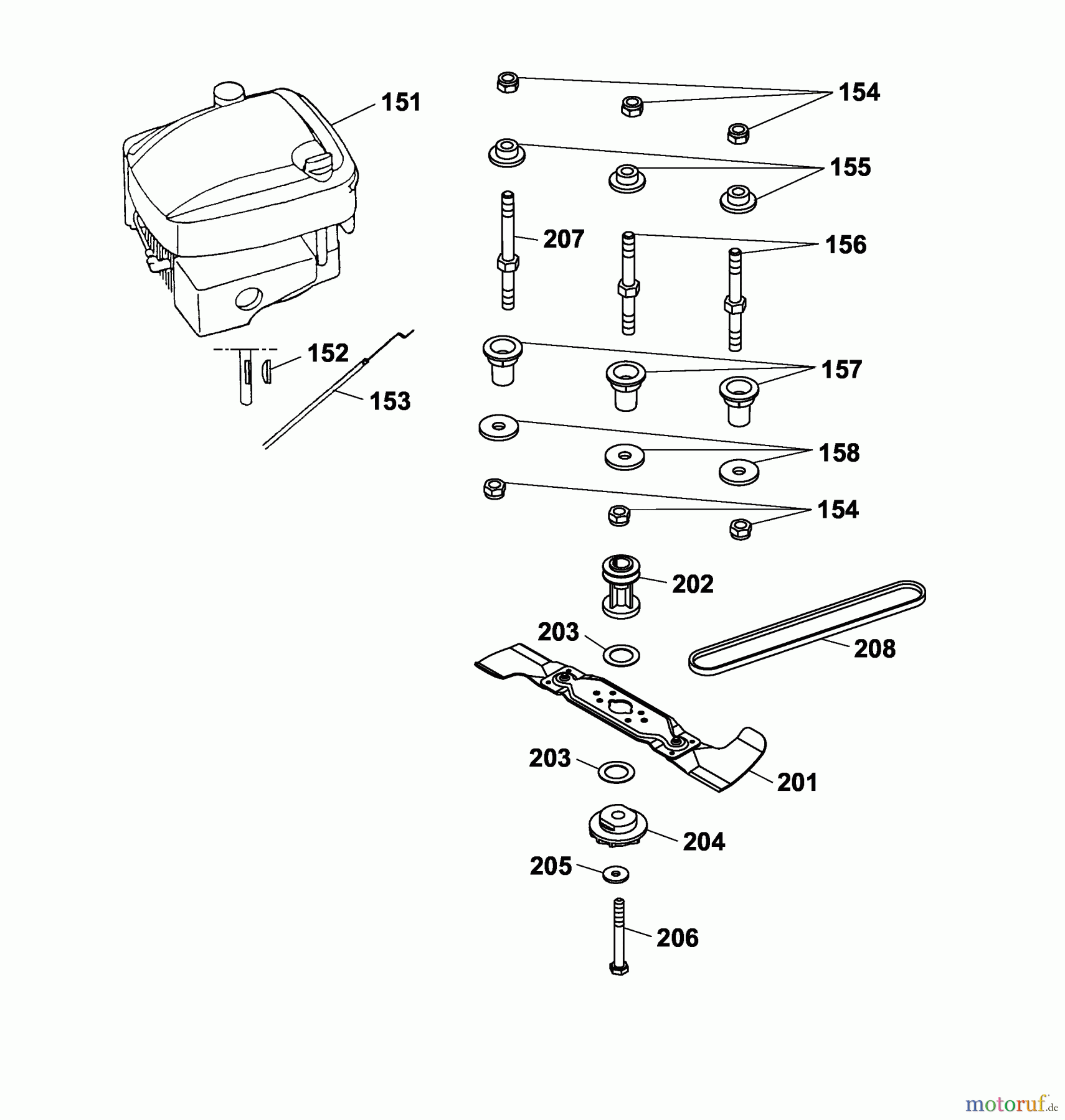 Wolf-Garten Motormäher mit Antrieb Premio 46 BAi 4617000 Serie B (2003) Messer, Messeraufnahme, Motor