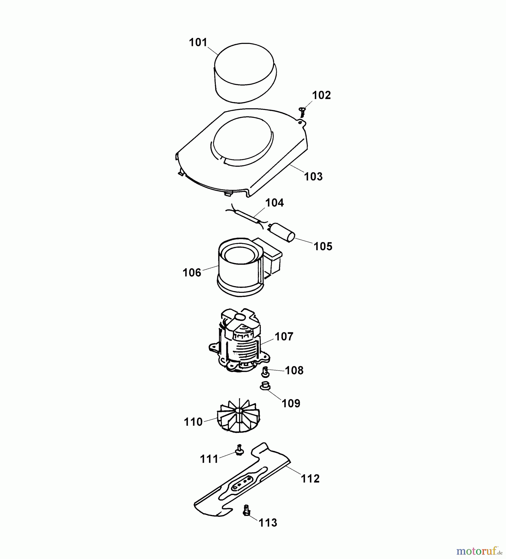 Wolf-Garten Elektromäher Premio 32 E 4922003 Serie E, F (2002) Messer, Messeraufnahme, Motor