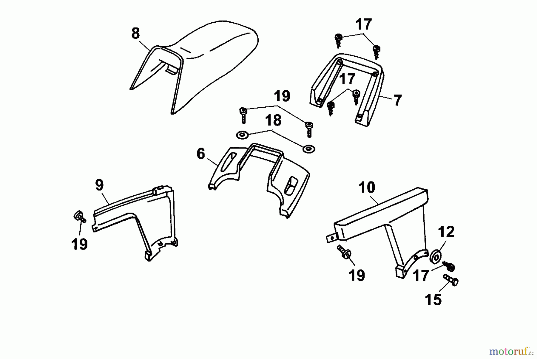 Wolf-Garten Scooter OHV 3 M 6961000 Serie A (2001) Sitz, Verkleidungen