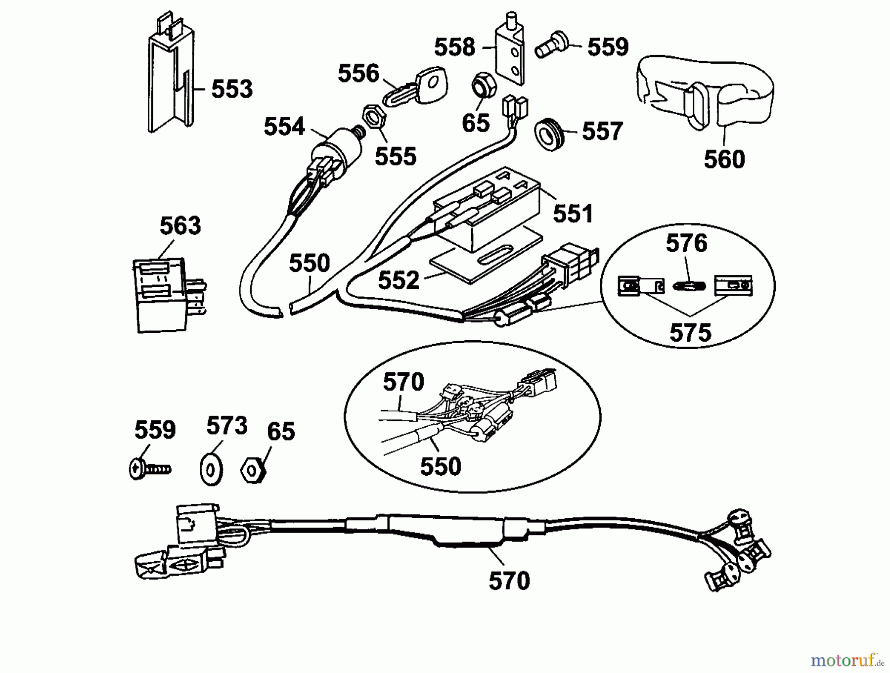 Wolf-Garten Scooter SV 4 6155000 Serie A (2001) Kabelbaum für SV