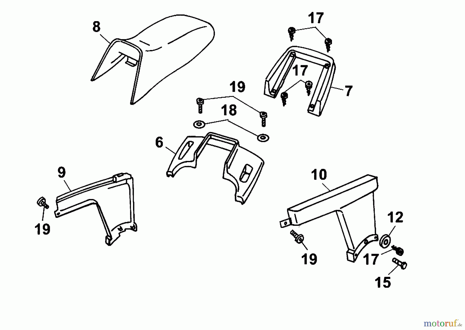 Wolf-Garten Scooter SV 4 6155000 Serie B (2001) Sitz, Verkleidungen