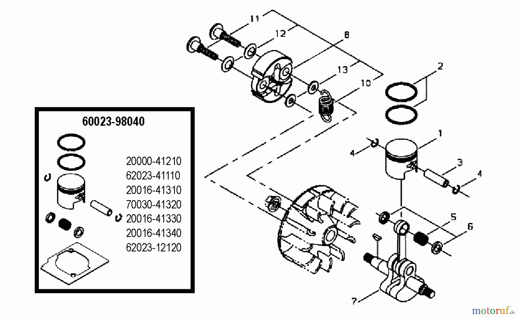 Shindaiwa Heckenscheren AHS231 - Shindaiwa Articulating Hedge Trimmer Clutch, Crankshaft, Piston