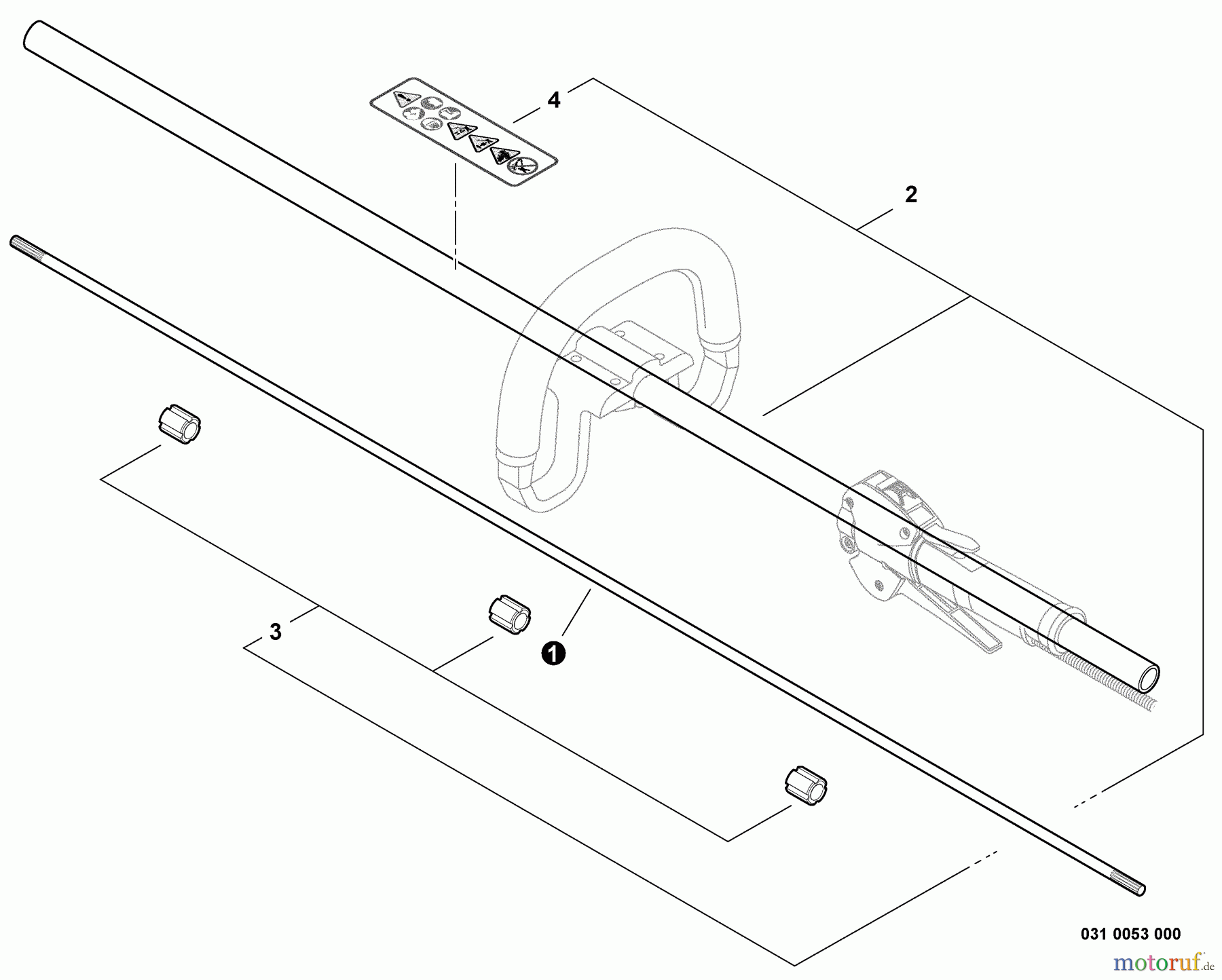 Shindaiwa Heckenscheren AHS242 - Shindaiwa Articulating Hedge Trimmer, S/N: T17913001001 - T1791399999 Driveshaft, Main Pipe