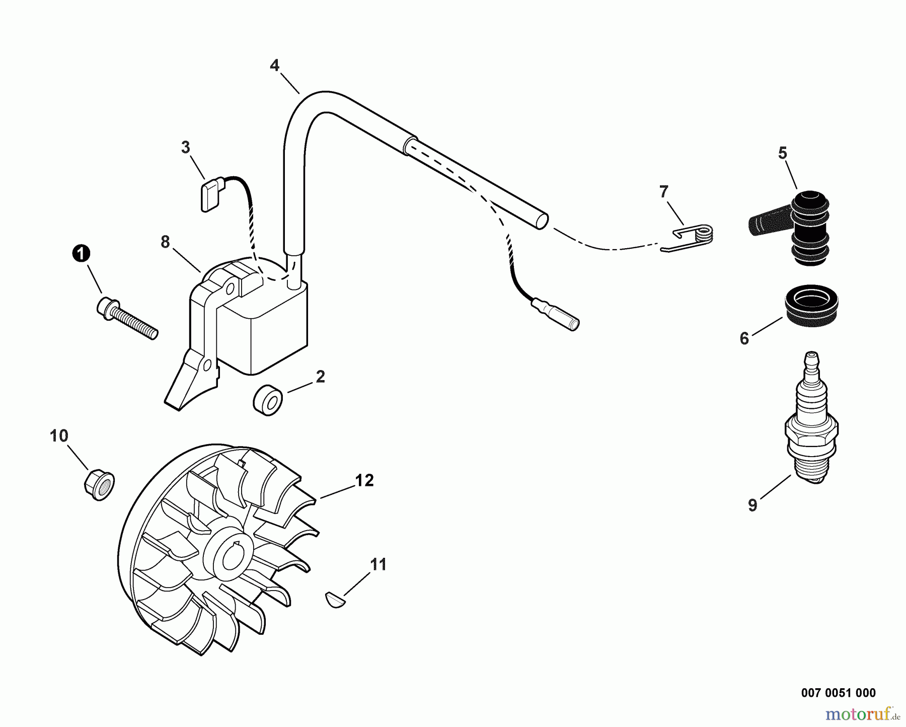 Shindaiwa Heckenscheren AHS242 - Shindaiwa Articulating Hedge Trimmer, S/N: T17913001001 - T1791399999 Flywheel, Ignition