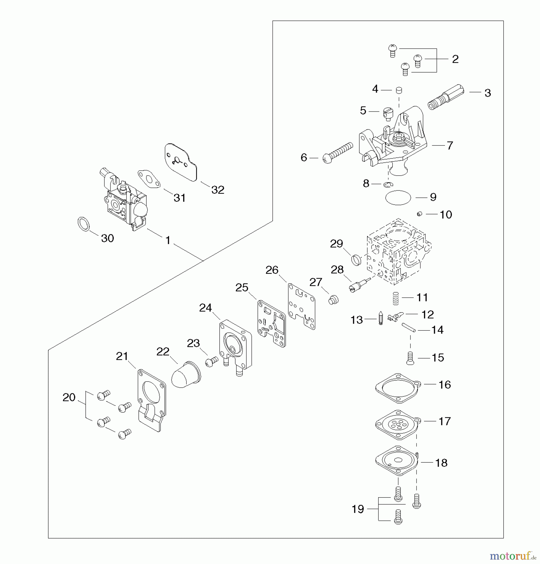  Shindaiwa Bläser / Sauger / Häcksler / Mulchgeräte EB254 - Shindaiwa Hand Held Blower, S/N: T10911001001 - T10911999999 Carburetor