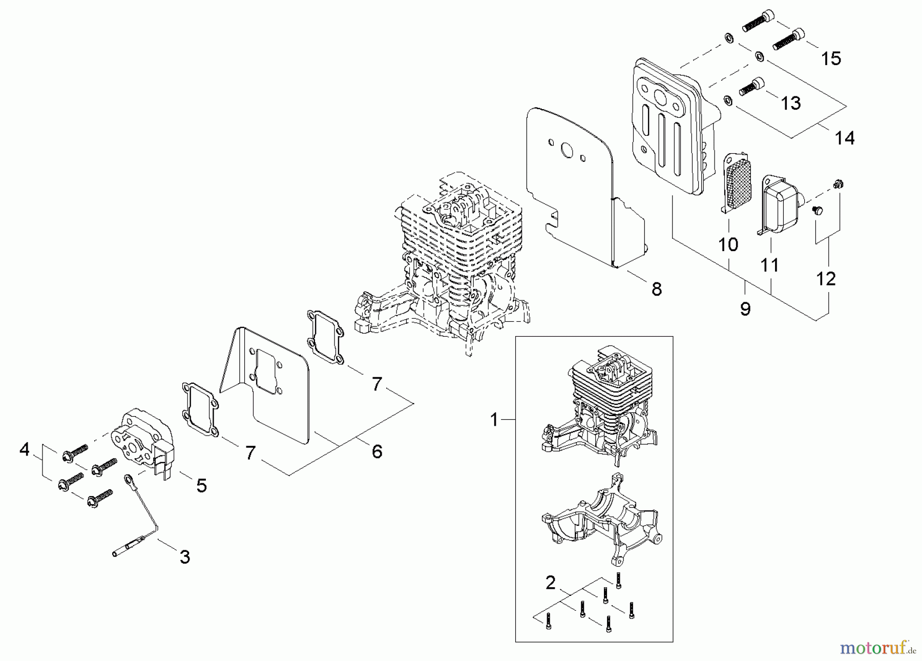  Shindaiwa Bläser / Sauger / Häcksler / Mulchgeräte EB254 - Shindaiwa Hand Held Blower, S/N: T10911001001 - T10911999999 Cylinder, Exhaust, Intake