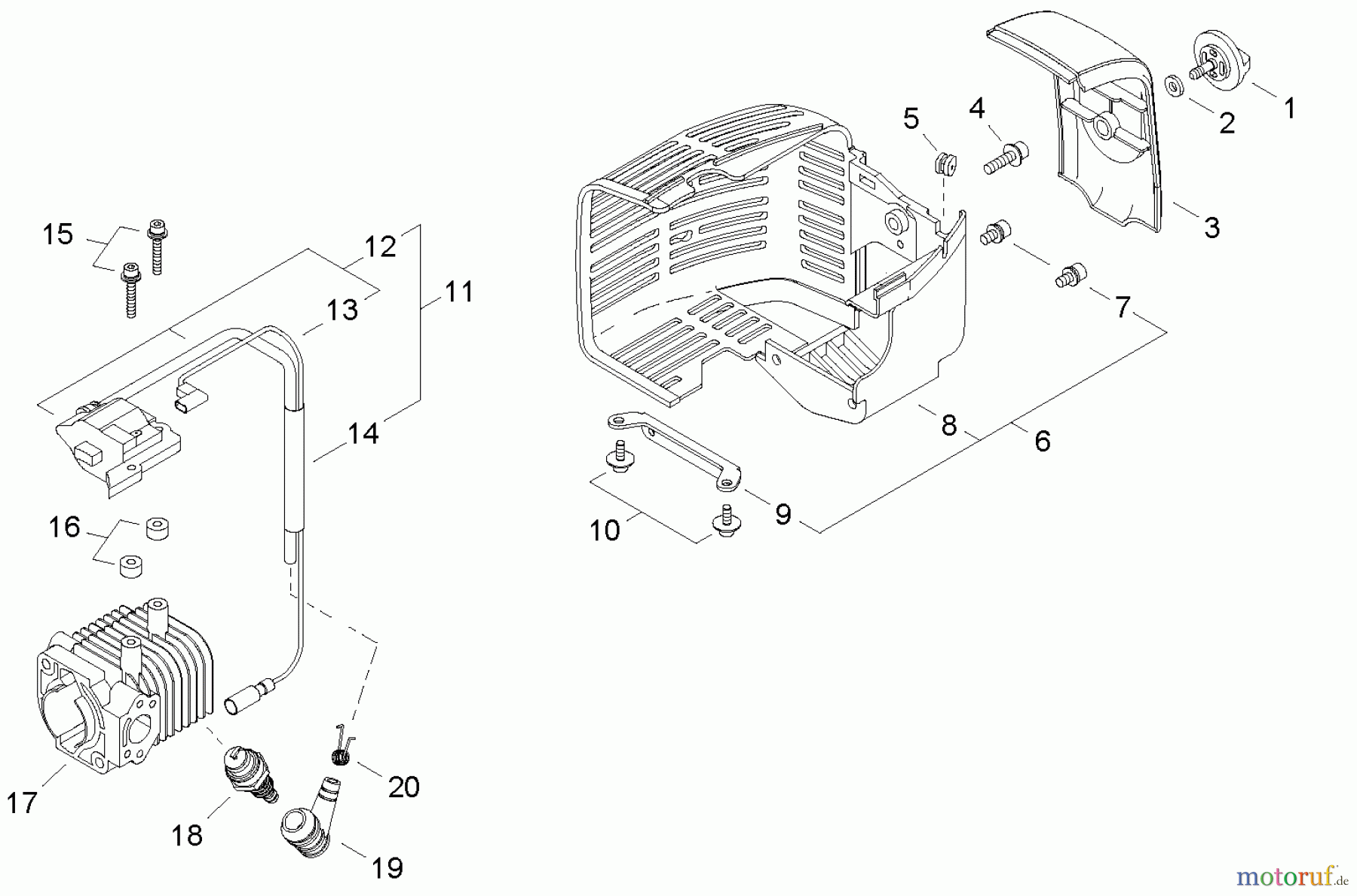 Shindaiwa Heckenscheren DH231 - Shindaiwa Hedge Trimmer, Dual-Sided, S/N: T09012001001 - T09012999999 Engine Cover, Ignition