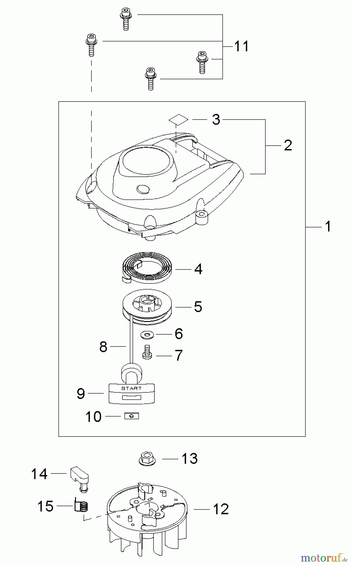 Shindaiwa Heckenscheren DH231 - Shindaiwa Hedge Trimmer, Dual-Sided, S/N: T09012001001 - T09012999999 Flywheel, Starter