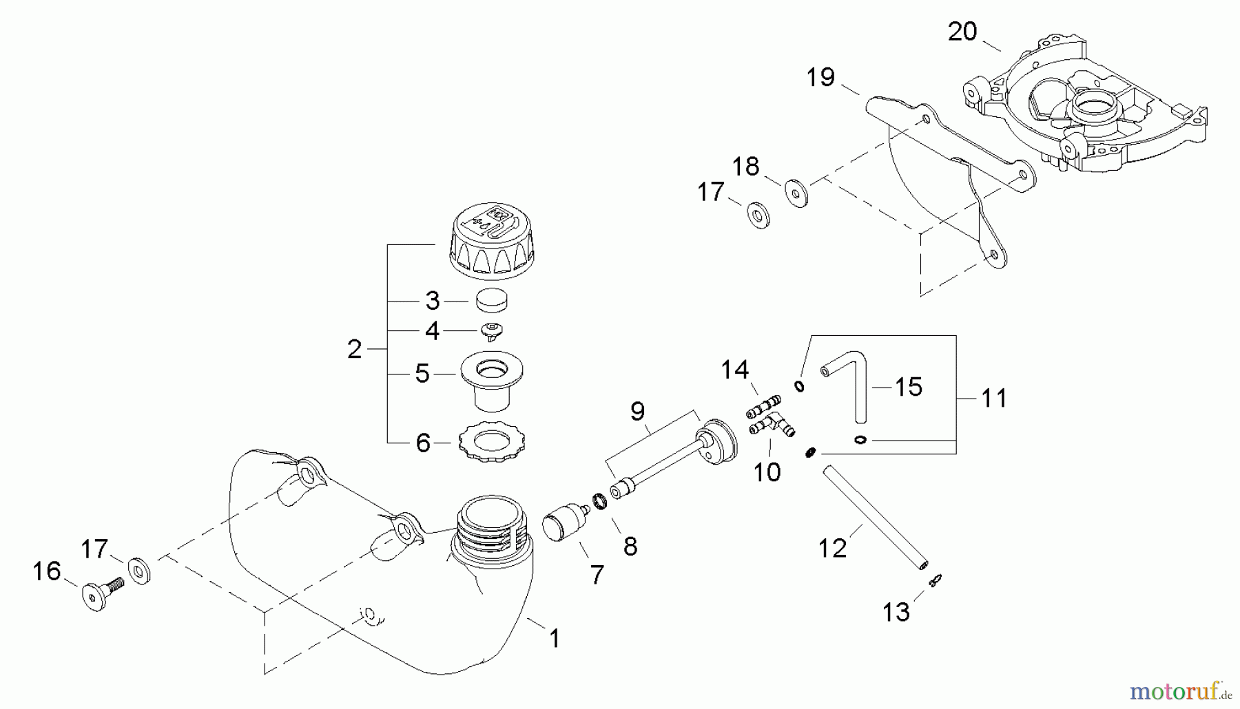  Shindaiwa Heckenscheren DH231 - Shindaiwa Hedge Trimmer, Dual-Sided, S/N: T09111001001 - T09111999999 Fuel Tank