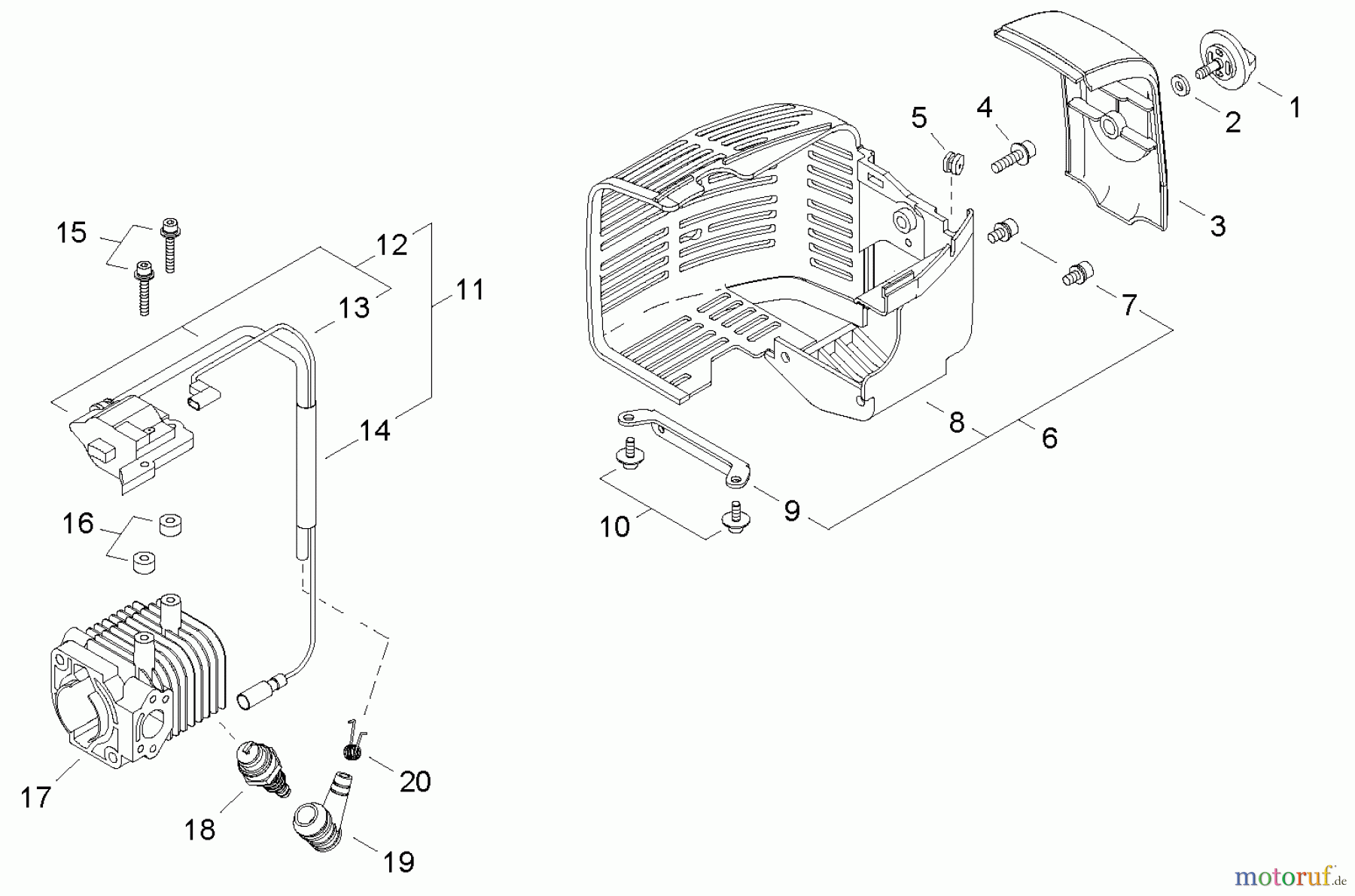 Shindaiwa Heckenscheren DH231 - Shindaiwa Hedge Trimmer, Dual-Sided, S/N: T09213001001 - T09213999999 Engine Cover, Ignition