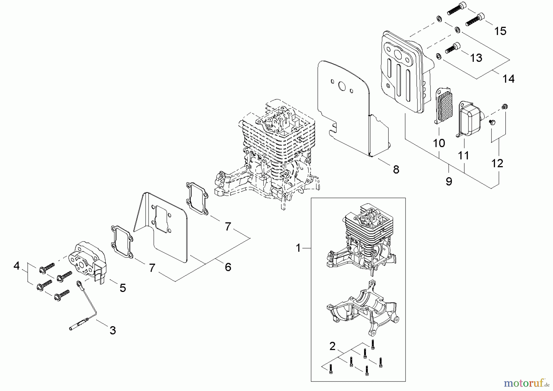  Shindaiwa Bläser / Sauger / Häcksler / Mulchgeräte EB254 - Shindaiwa Hand Held Blower, S/N: T11013001001 - T11013999999 Cylinder, Exhaust, Intake