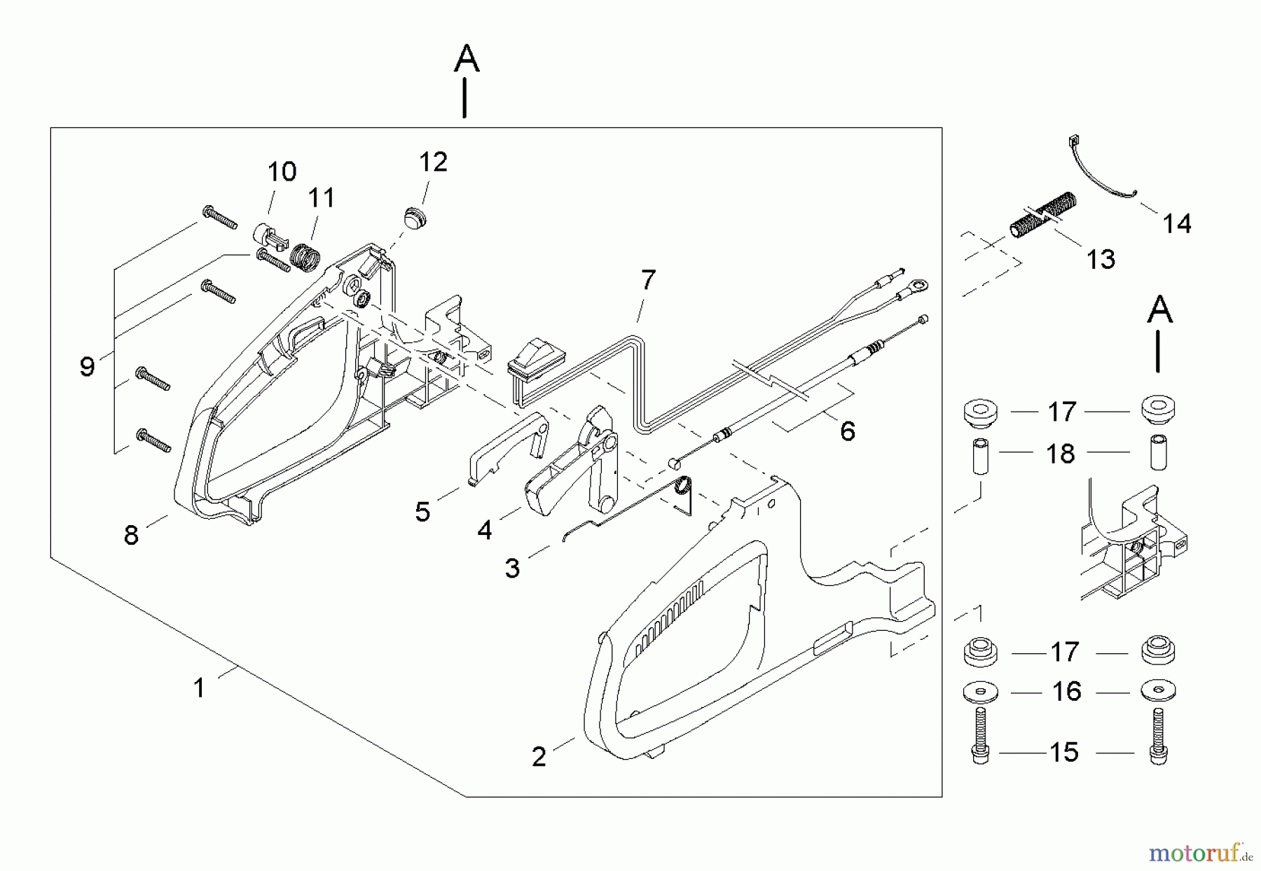 Shindaiwa Heckenscheren DH2510 - Shindaiwa Hedge Trimmer, Dual-Sided Rear Handle / Throttle Control