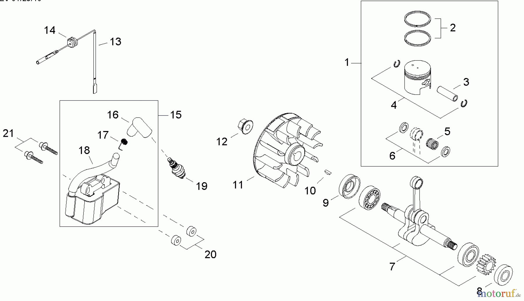  Shindaiwa Bläser / Sauger / Häcksler / Mulchgeräte EB254 - Shindaiwa Hand Held Blower, S/N: T11013001001 - T11013999999 Piston / Flywheel / Ignition Coil