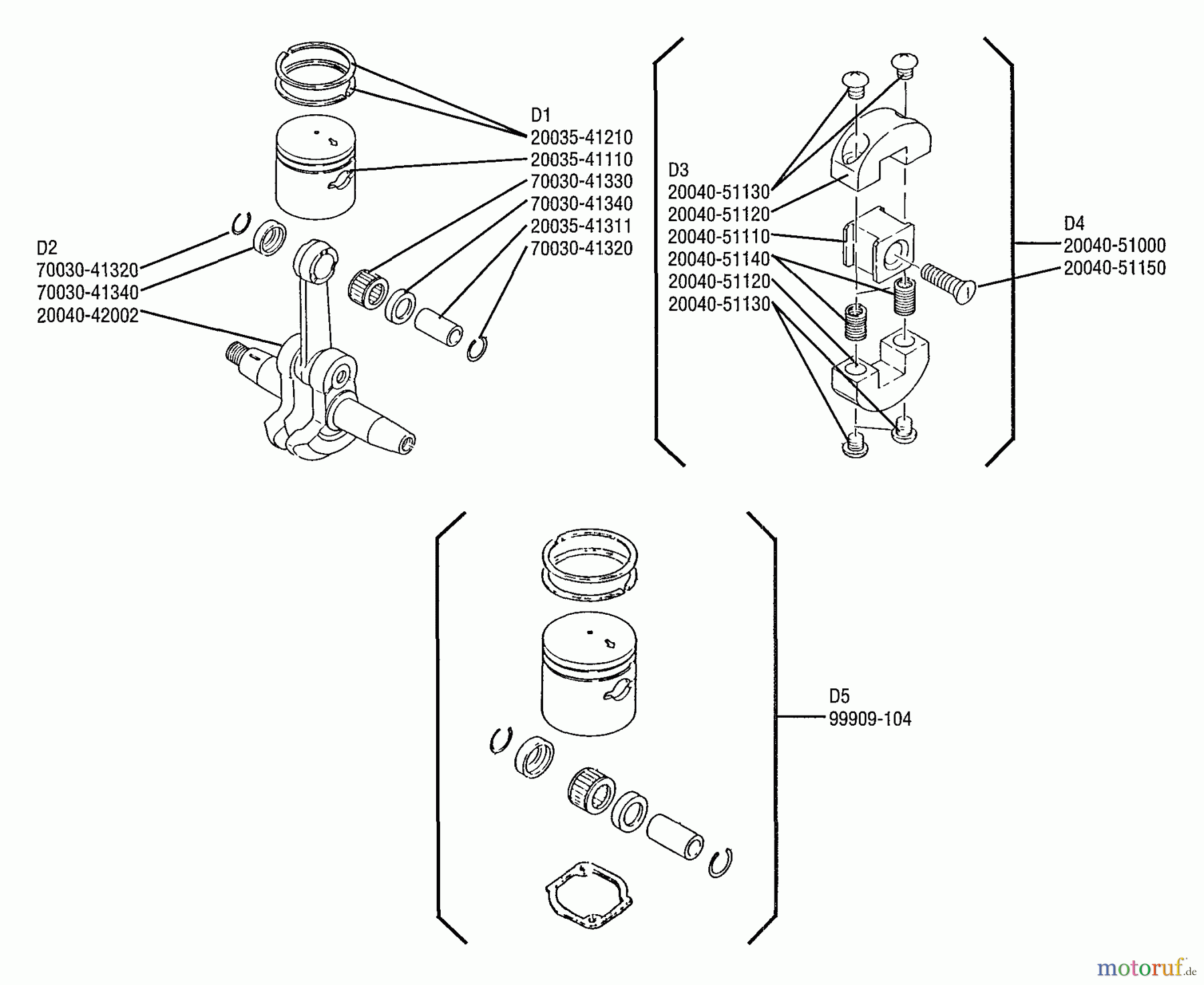 Shindaiwa Heckenscheren HT20 - Shindaiwa Hedge Trimmer, Single-Sided Piston Assembly