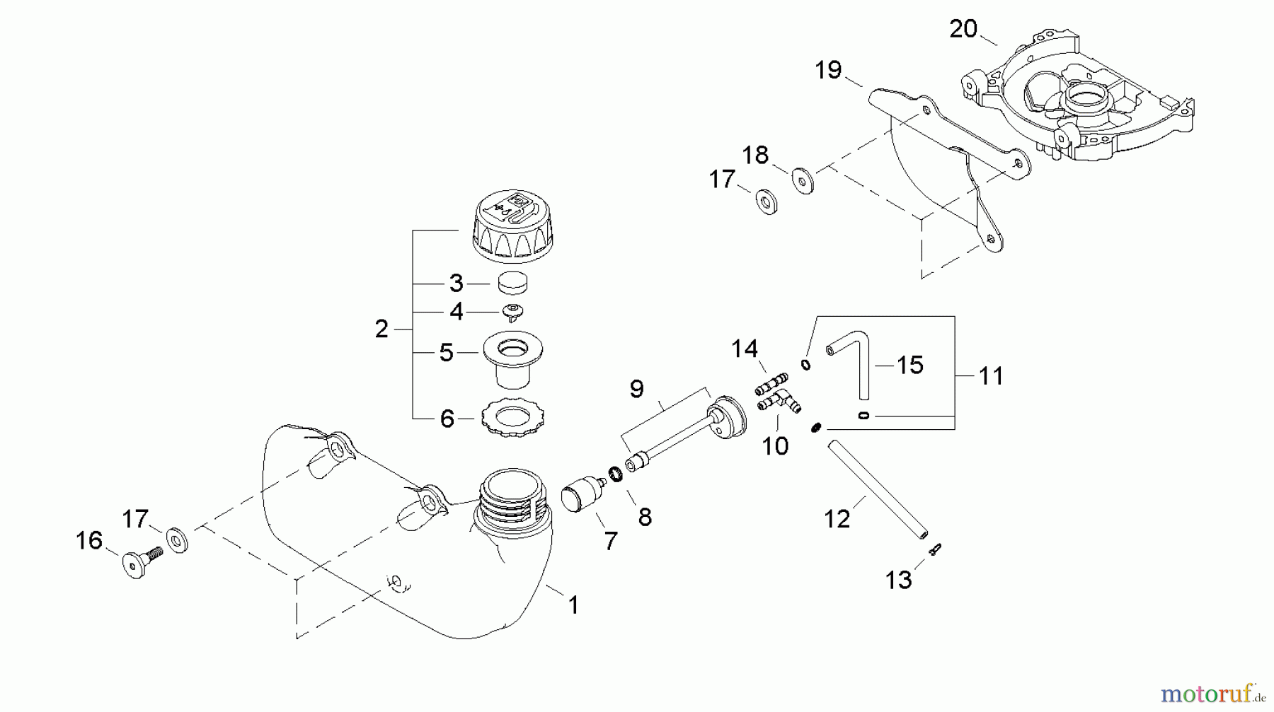 Shindaiwa Heckenscheren HT231 - Shindaiwa Hedge Trimmer, Single-Sided, S/N: T08412001001 - T084129999 Fuel Tank