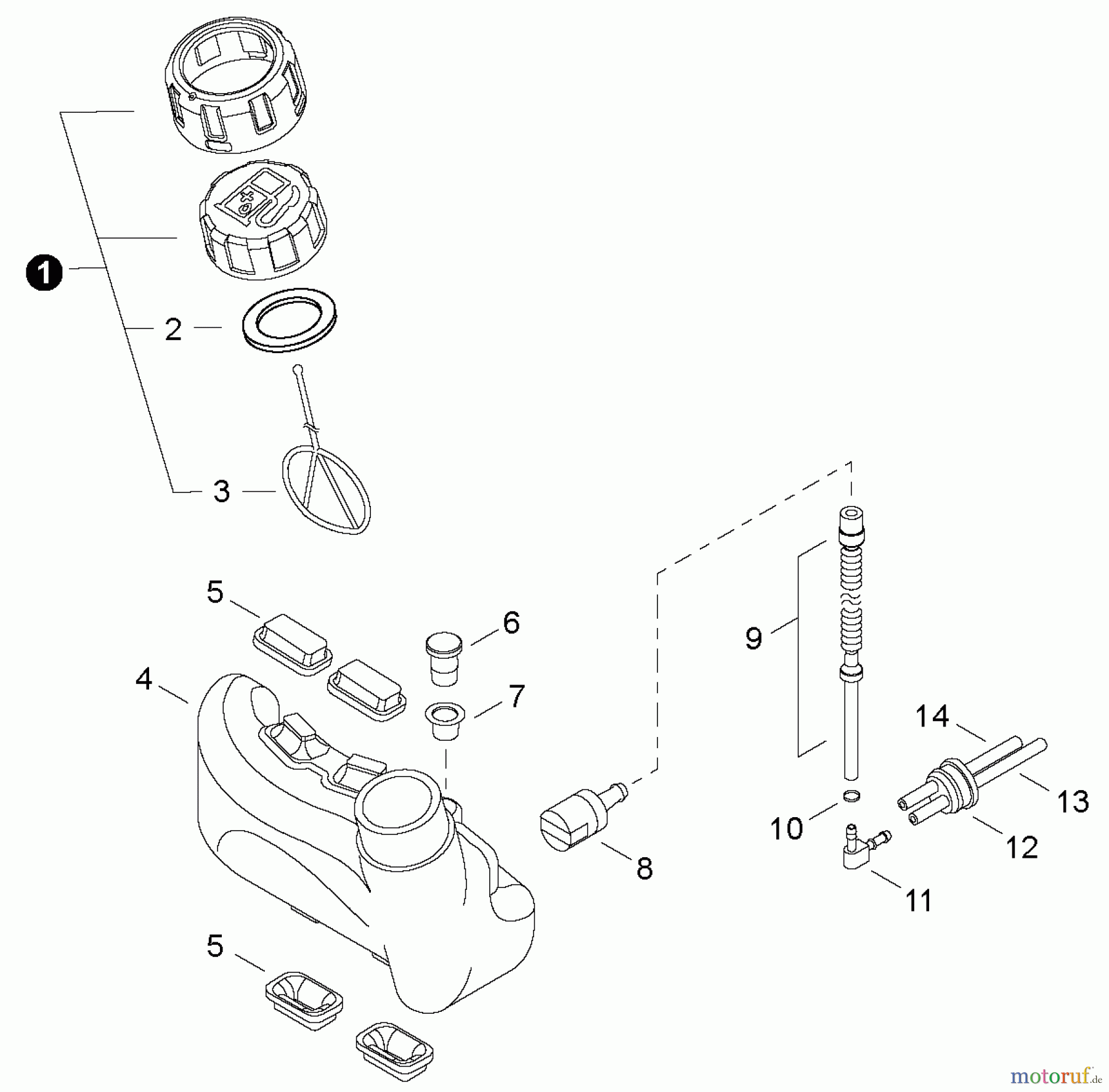 Shindaiwa Heckenscheren HT232 - Shindaiwa Hedge Trimmer, Single-Sided, S/N: T22612001001 - T22612999999 Fuel Tank
