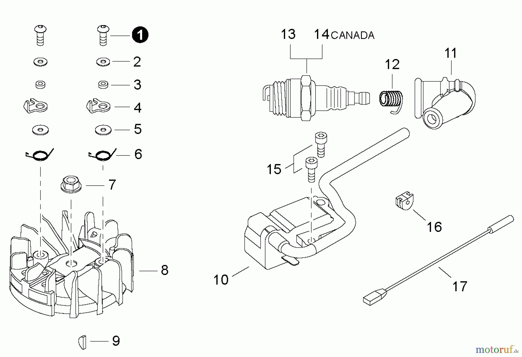 Shindaiwa Heckenscheren HT232 - Shindaiwa Hedge Trimmer, Single-Sided, S/N: T22612001001 - T22612999999 Ignition / Flywheel